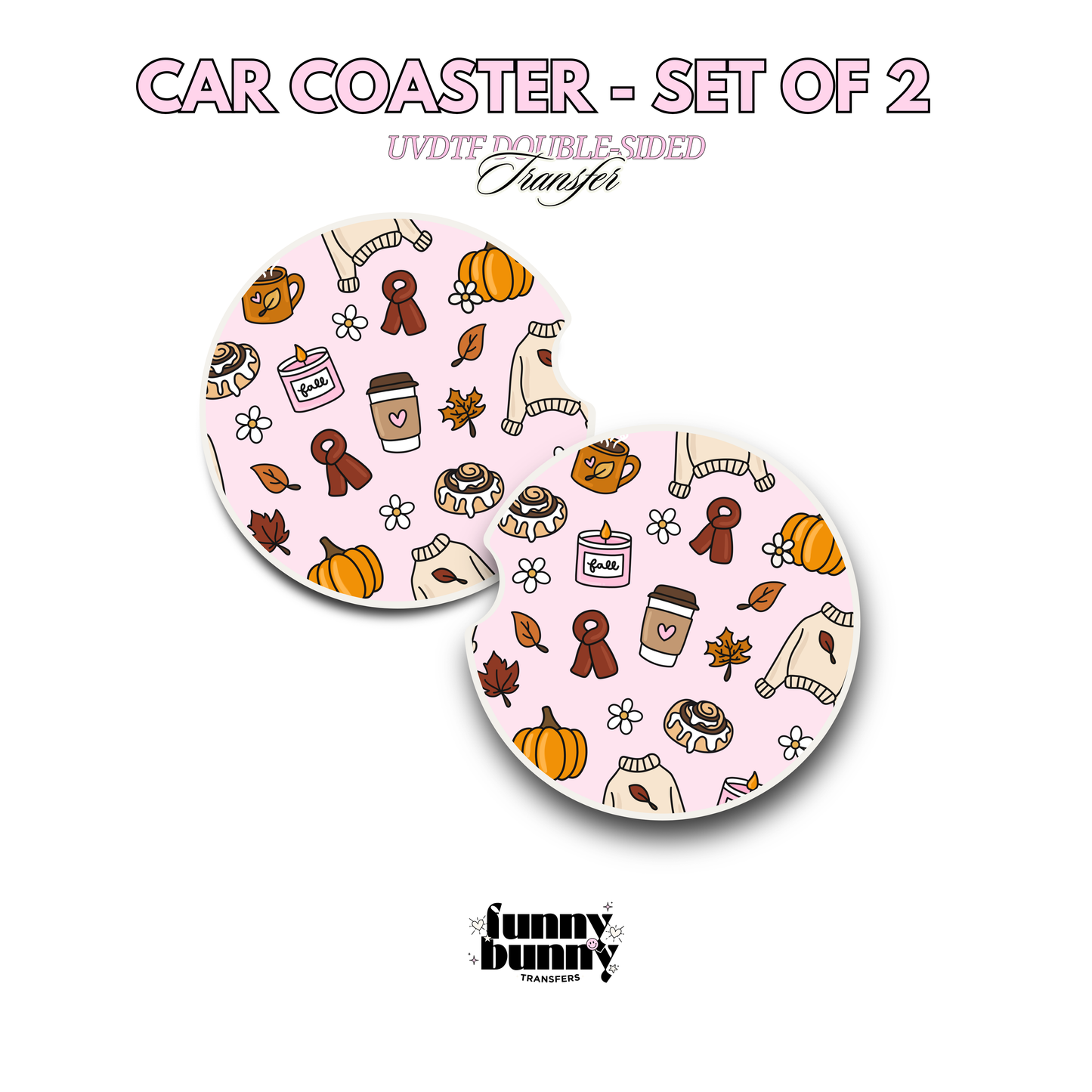 Cozy Fall Girl 2.0 Pink - UVDTF Coaster