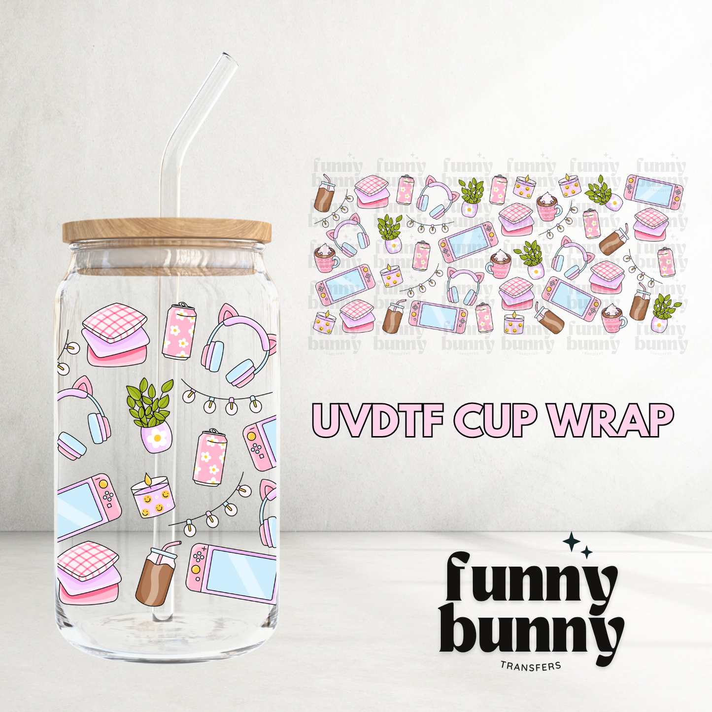Cozy Gamer - 16oz UVDTF Cup Wrap