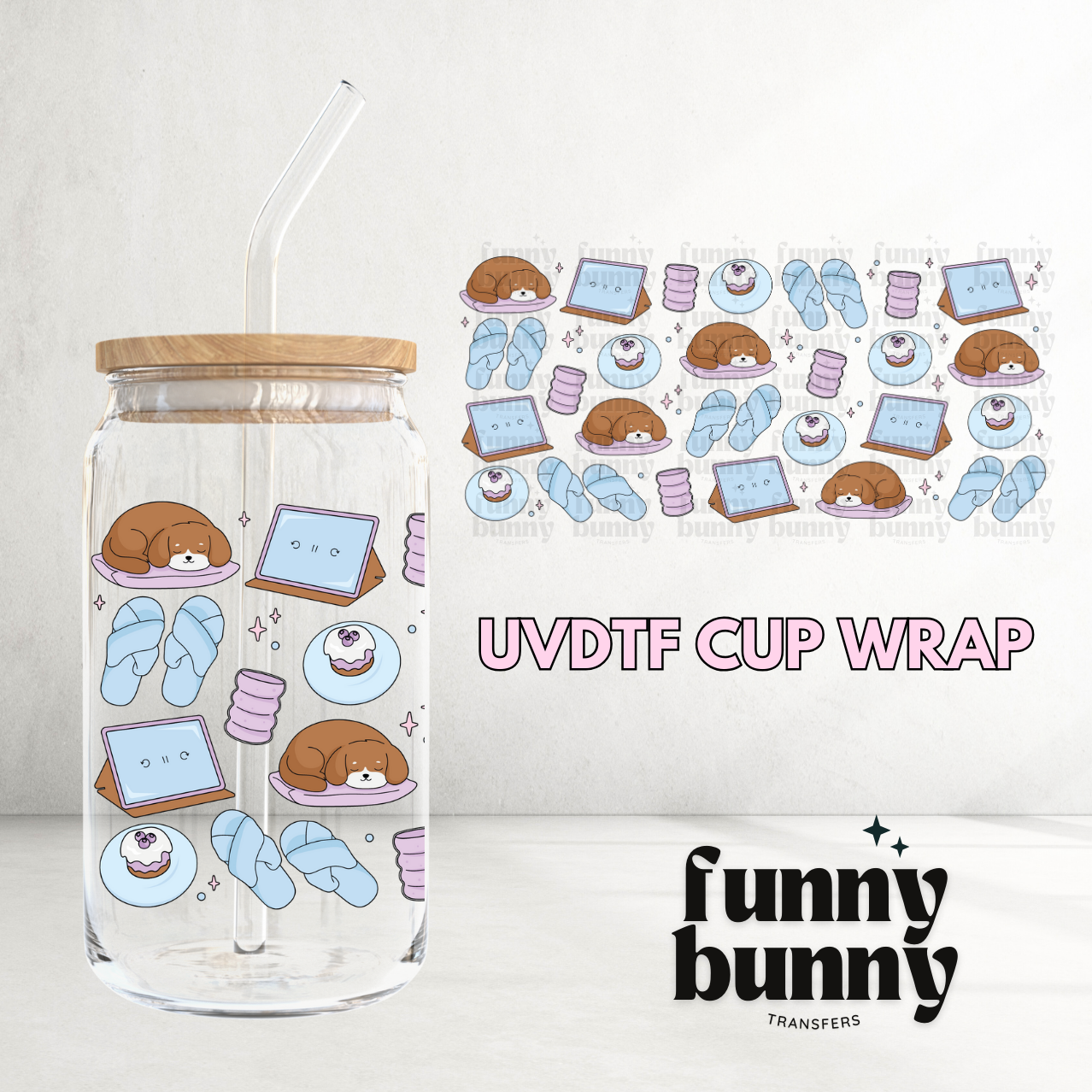 Cozy Puppy Cuties - 16oz UVDTF Cup Wrap