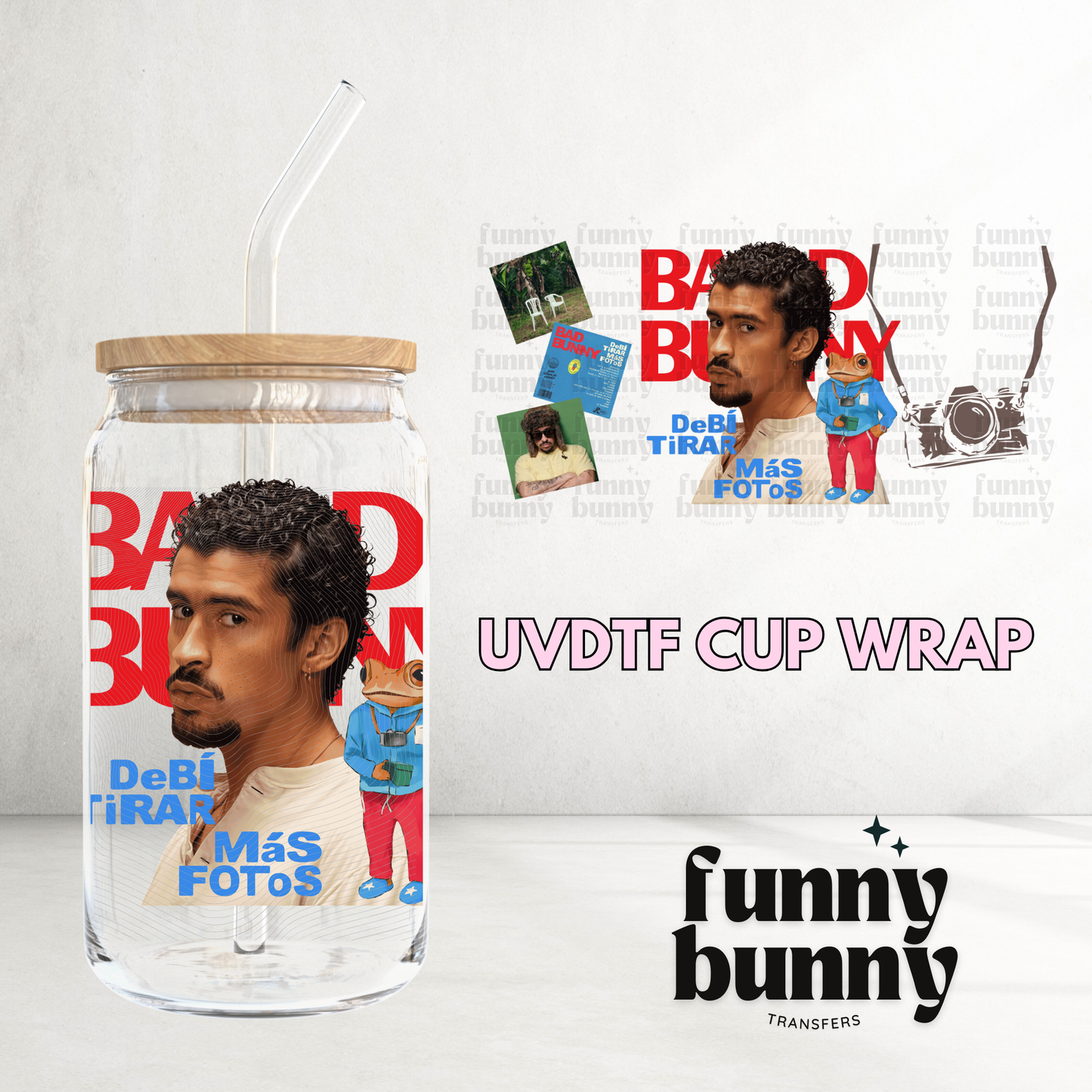Bad Bunny DTMF - 16oz UVDTF Cup Wrap