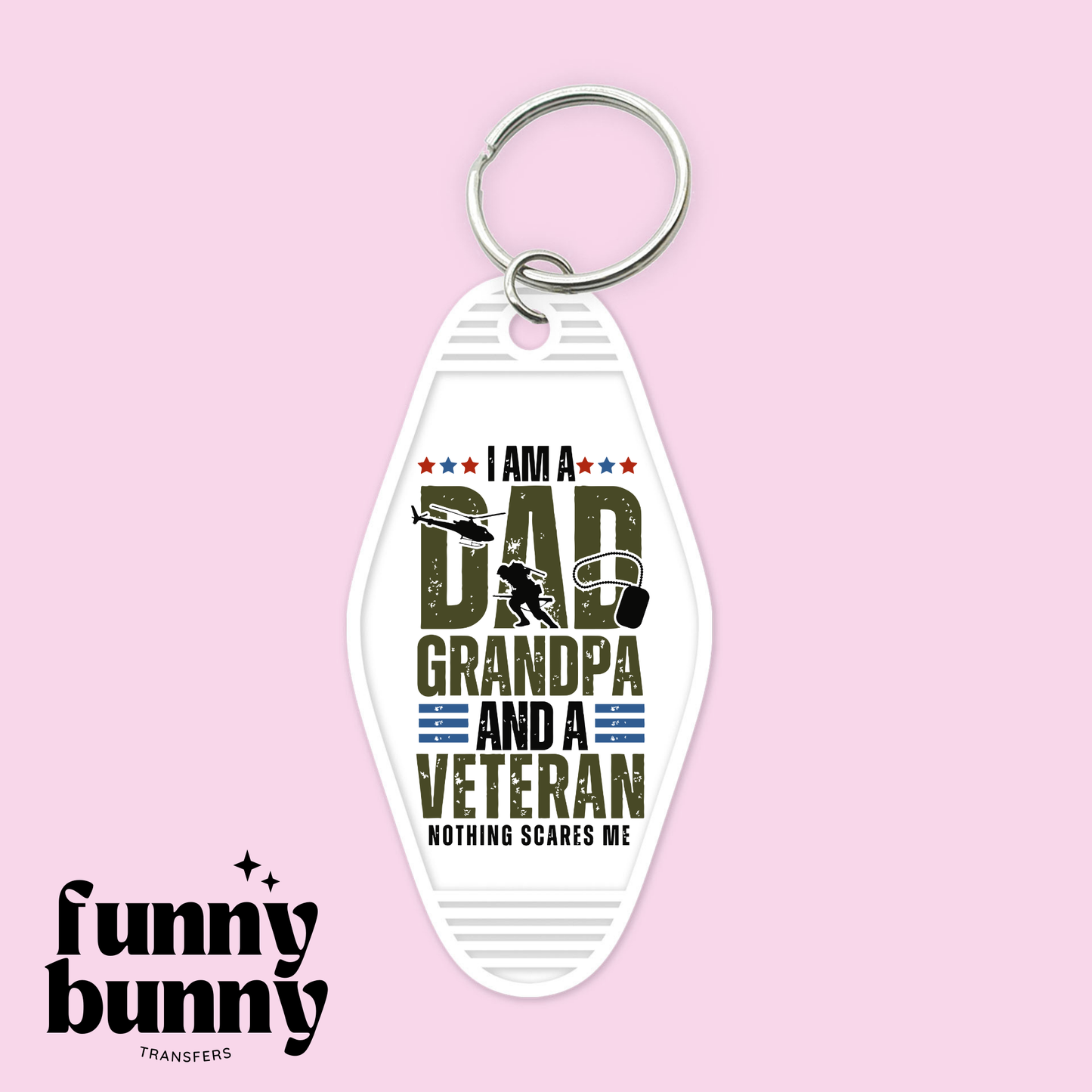 Dad Grandpa Veteran - Motel Keychain