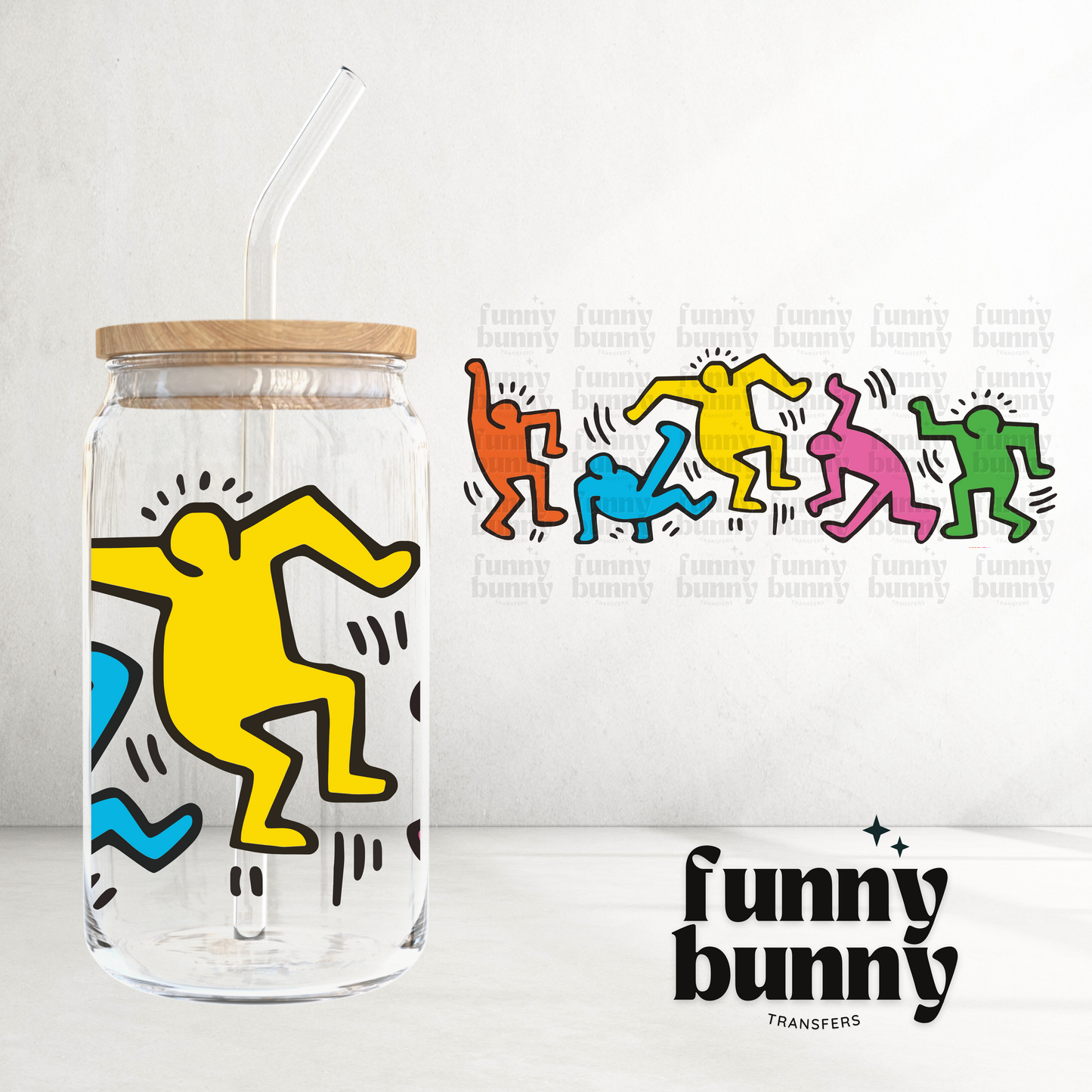 Dancing Figures - 16oz UVDTF Cup Wrap
