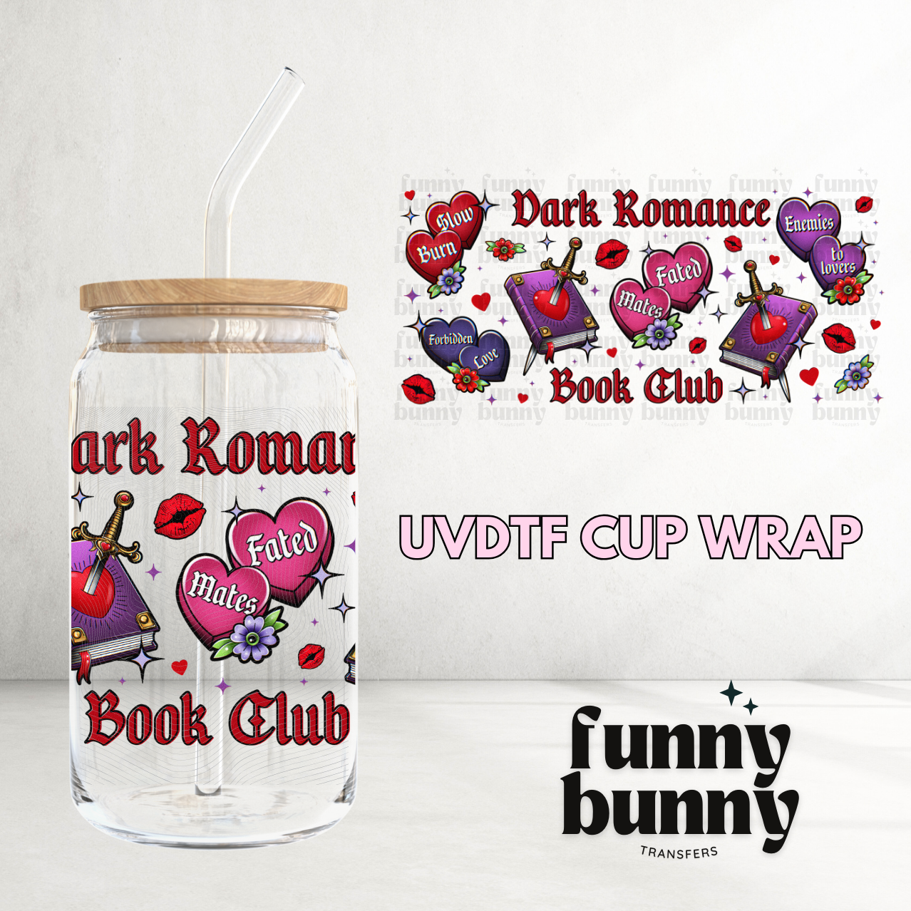 Dark Romance Book Club Era - 16oz UVDTF Cup Wrap