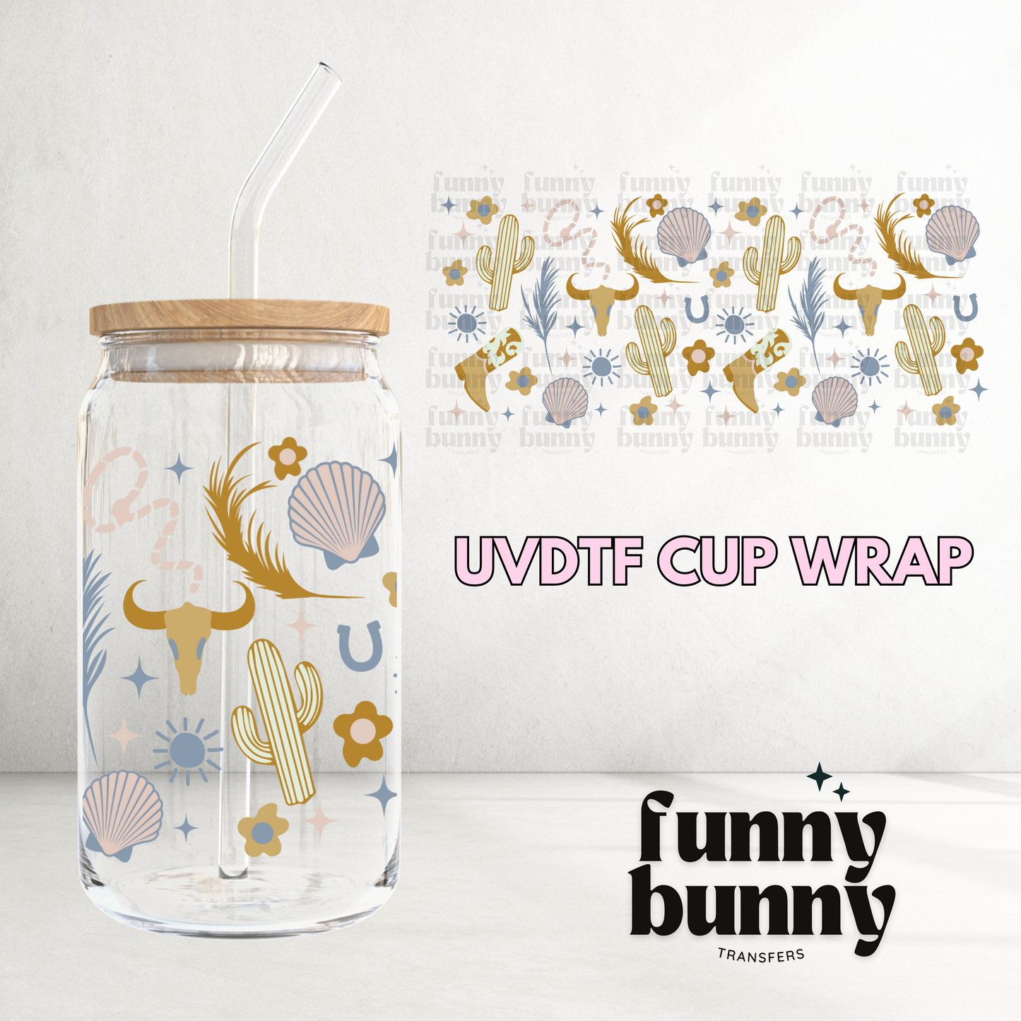 Desert Western Vibes - 16oz UVDTF Cup Wrap