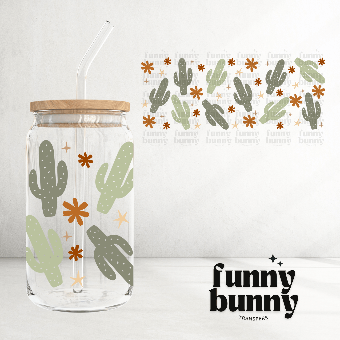 Western Desert Cactus - 16oz UVDTF Cup Wrap