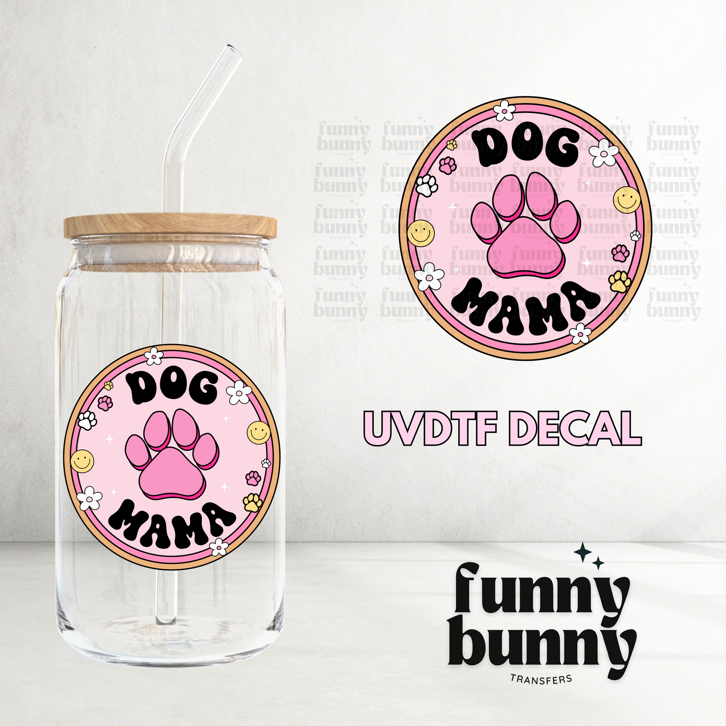 Dog Pink Paw Mama - UVDTF Decal