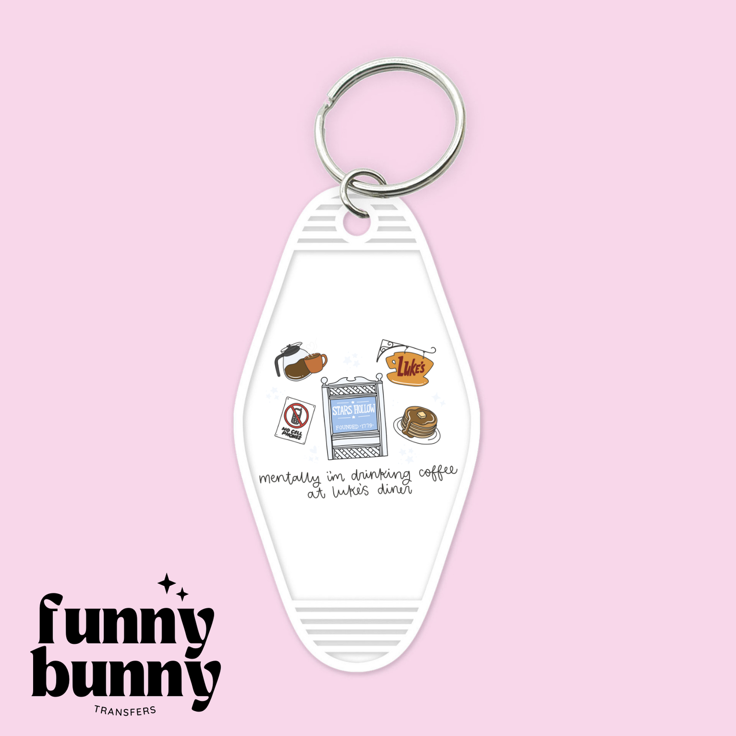 Drinking Coffee At Luke's - Motel Keychain