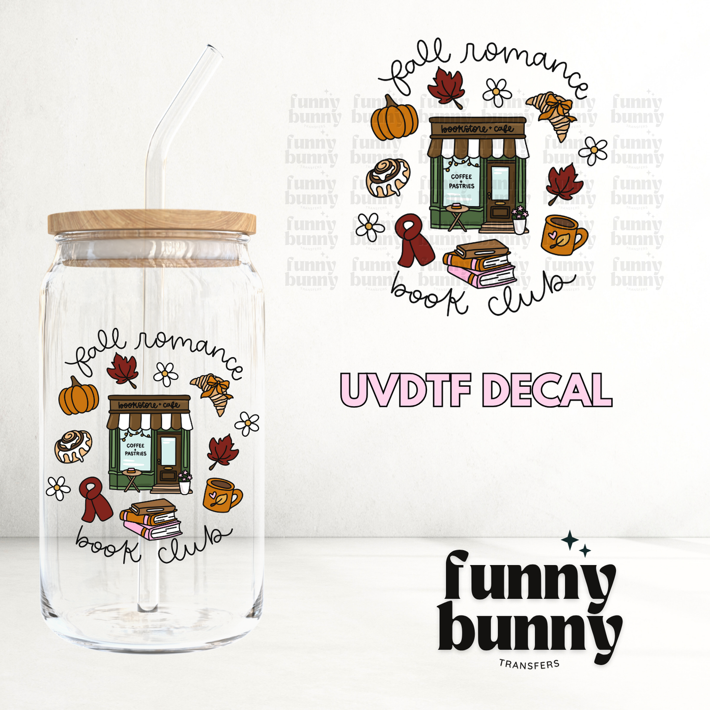 Fall Romance Book Club - UVDTF Decal