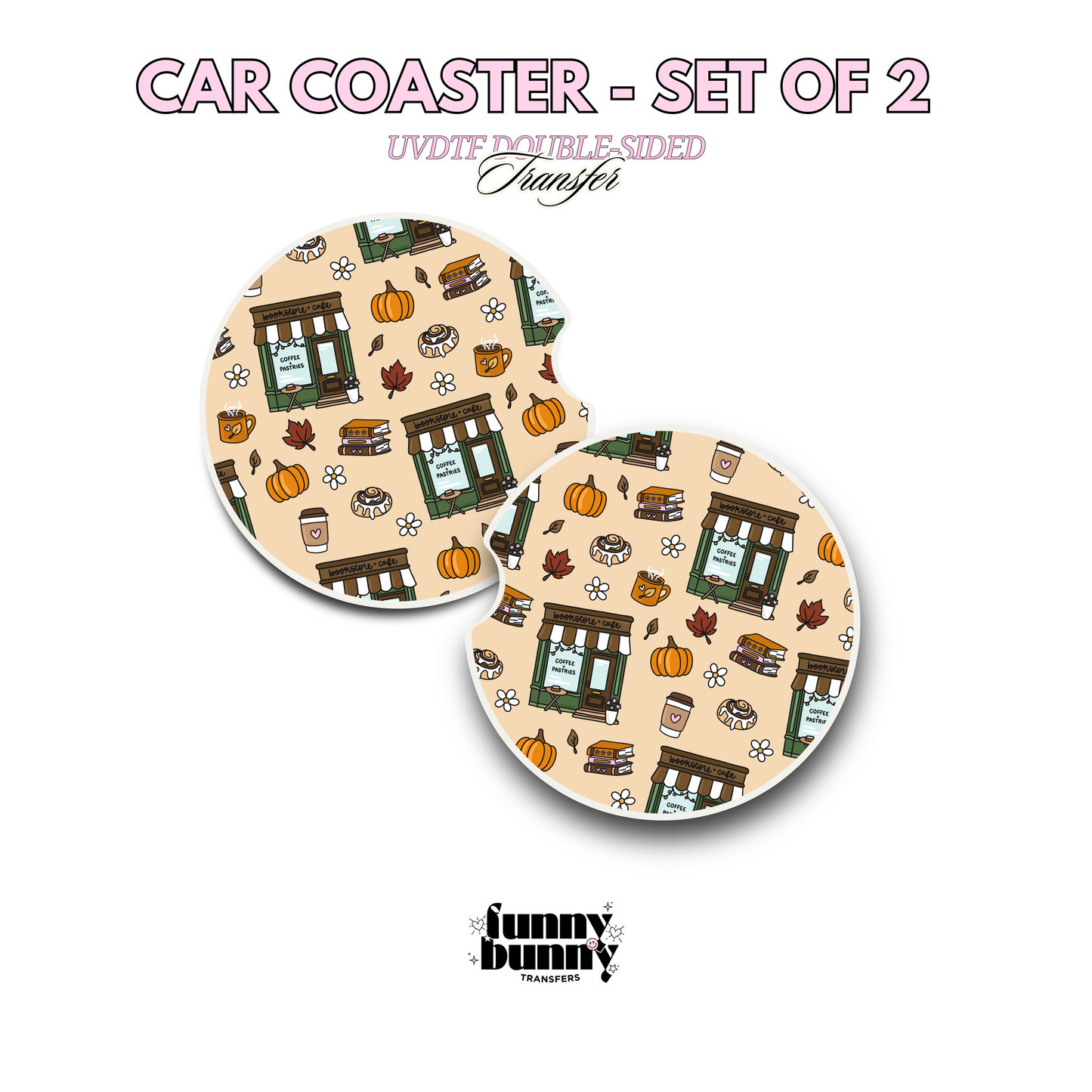 Fall Romance Bookstore - UVDTF Coaster