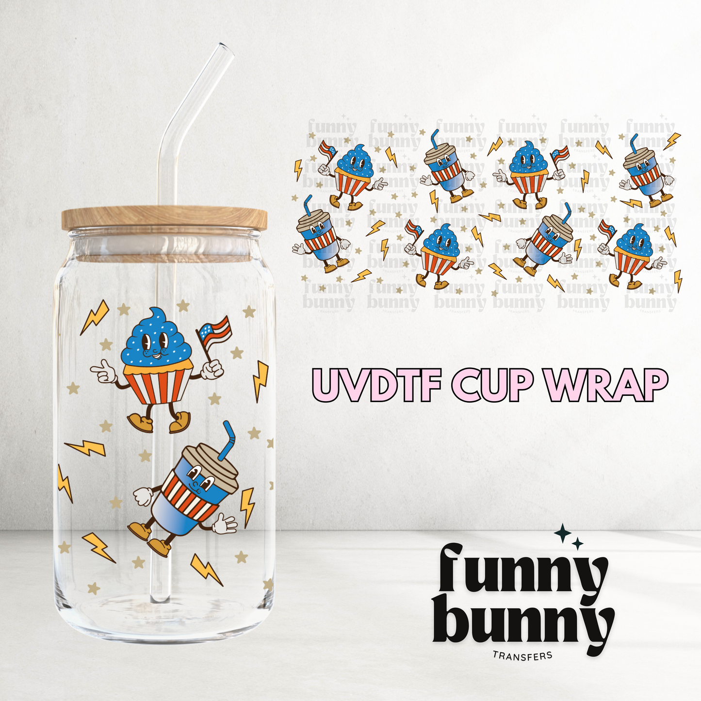 Feelin' Free In The USA - 16oz UVDTF Cup Wrap
