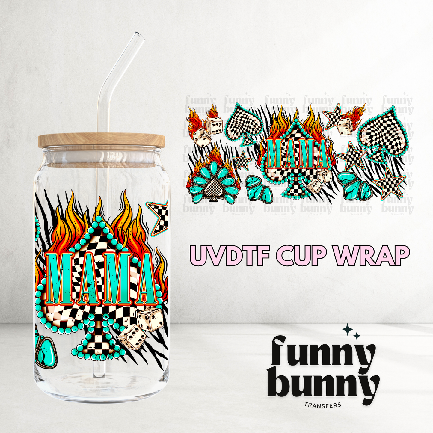 Fierce Mama 2.0 - 16oz UVDTF Cup Wrap