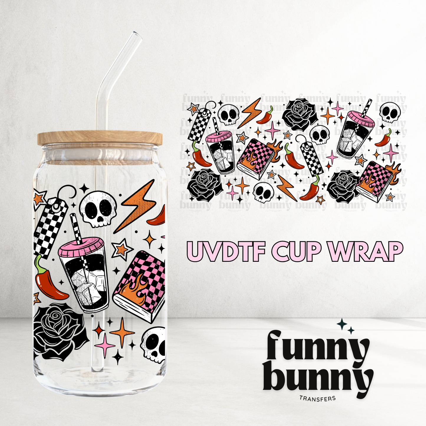 Fire Books - 16oz UVDTF Cup Wrap