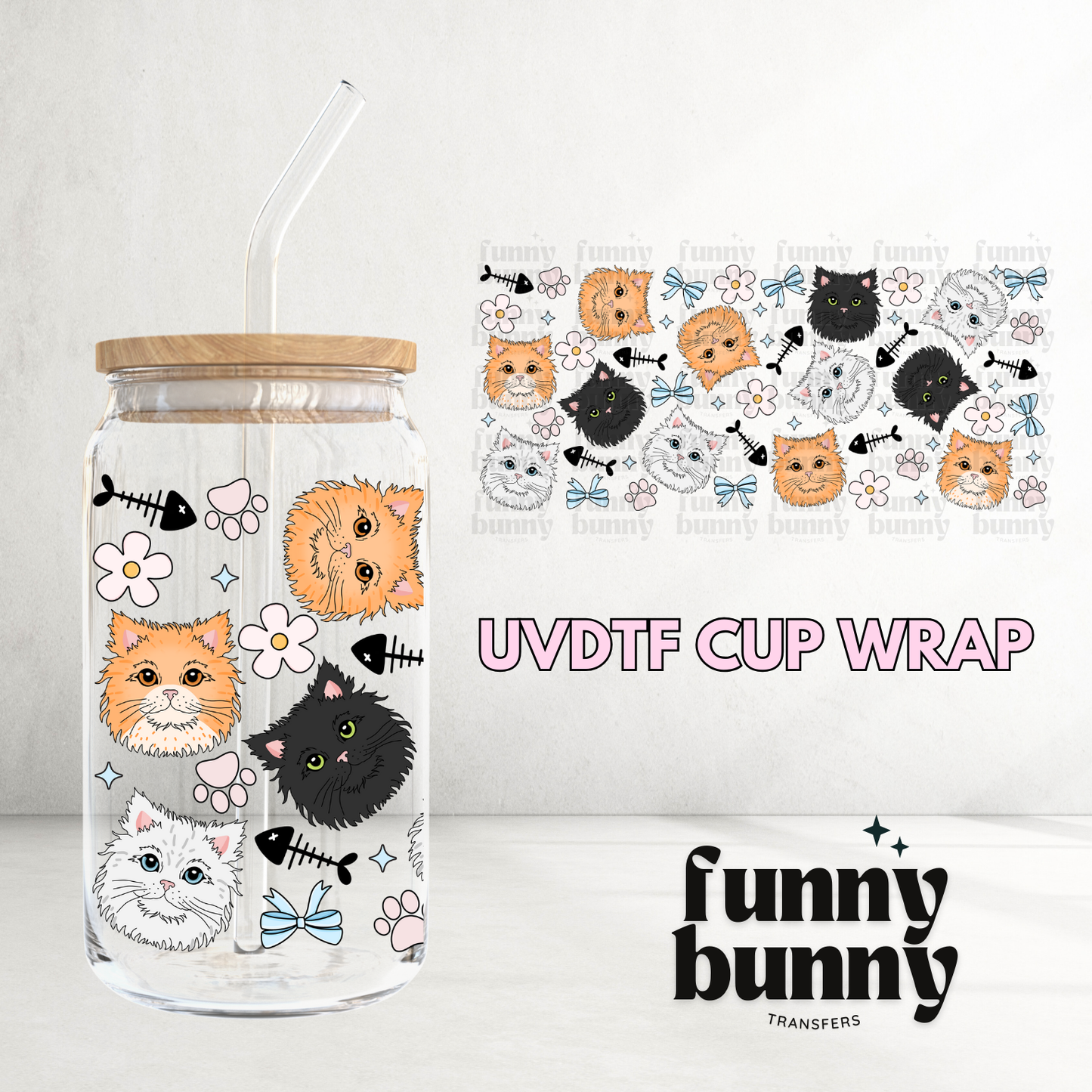 Floof Kitty - 16oz UVDTF Cup Wrap