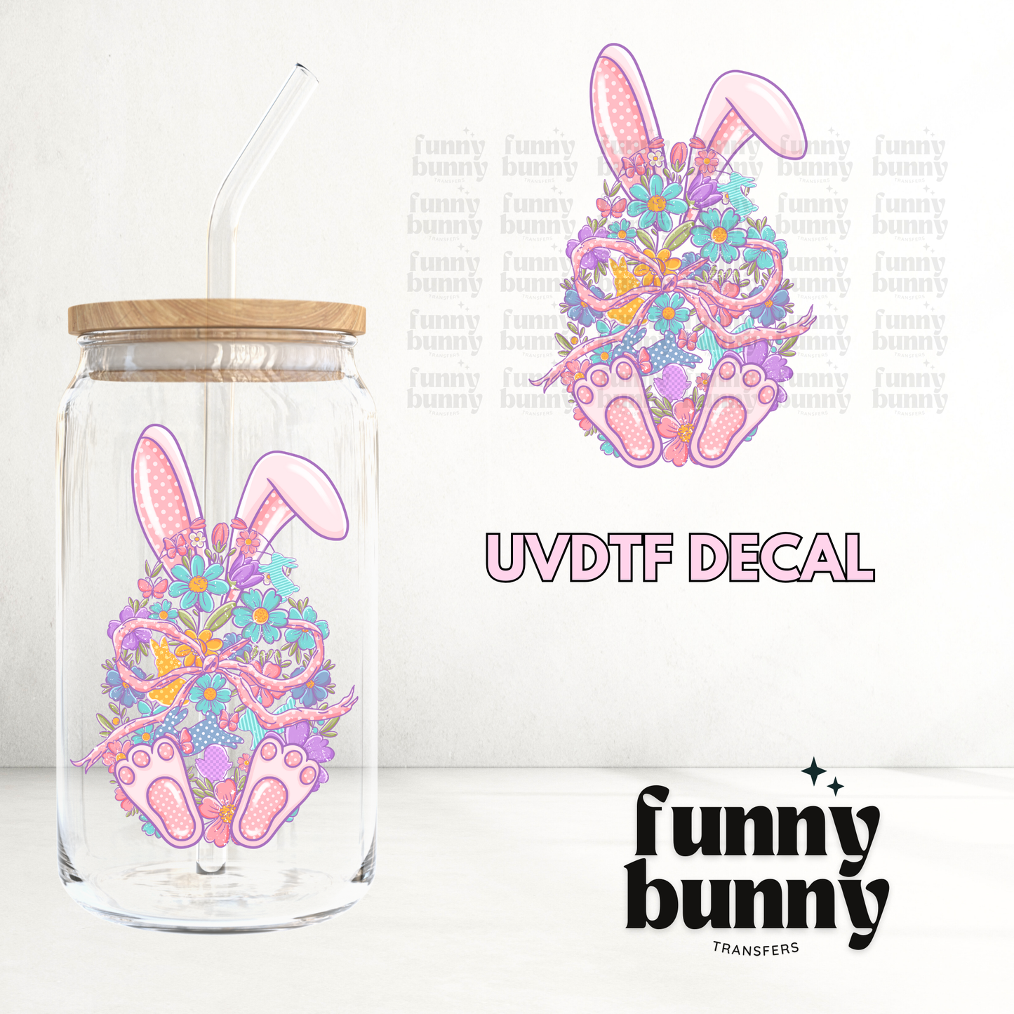 Floral Bunny - UVDTF Decal