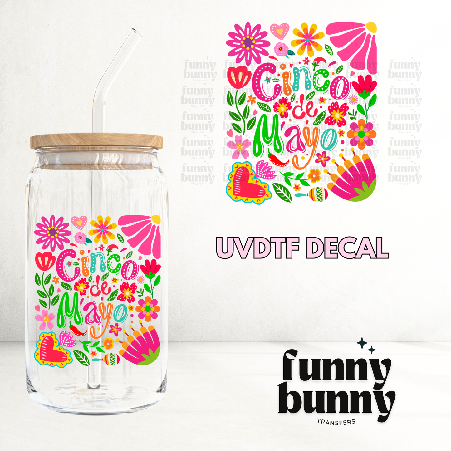 Floral Cinco De Mayo - UVDTF Decal