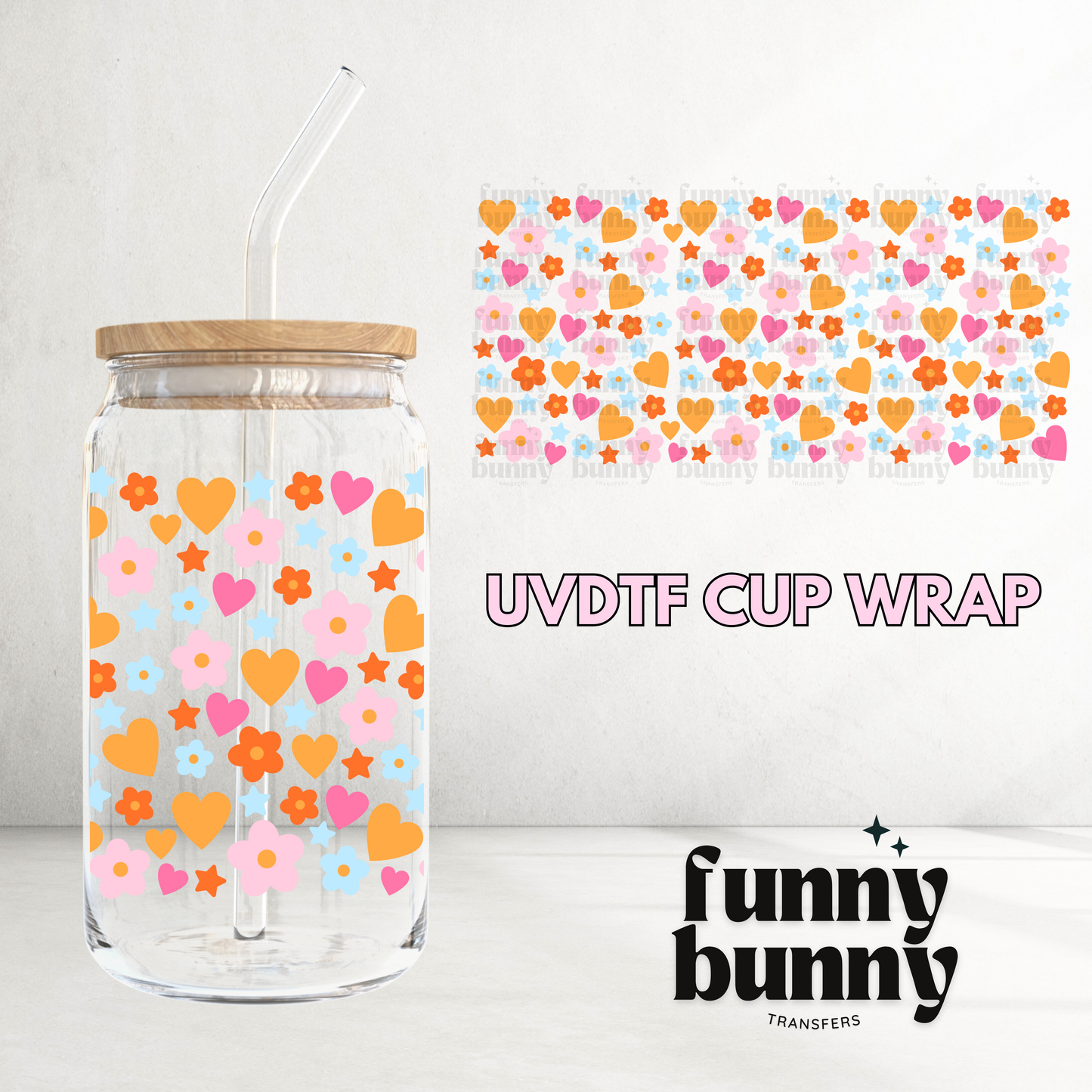 Floral Confetti - 16oz UVDTF Cup Wrap
