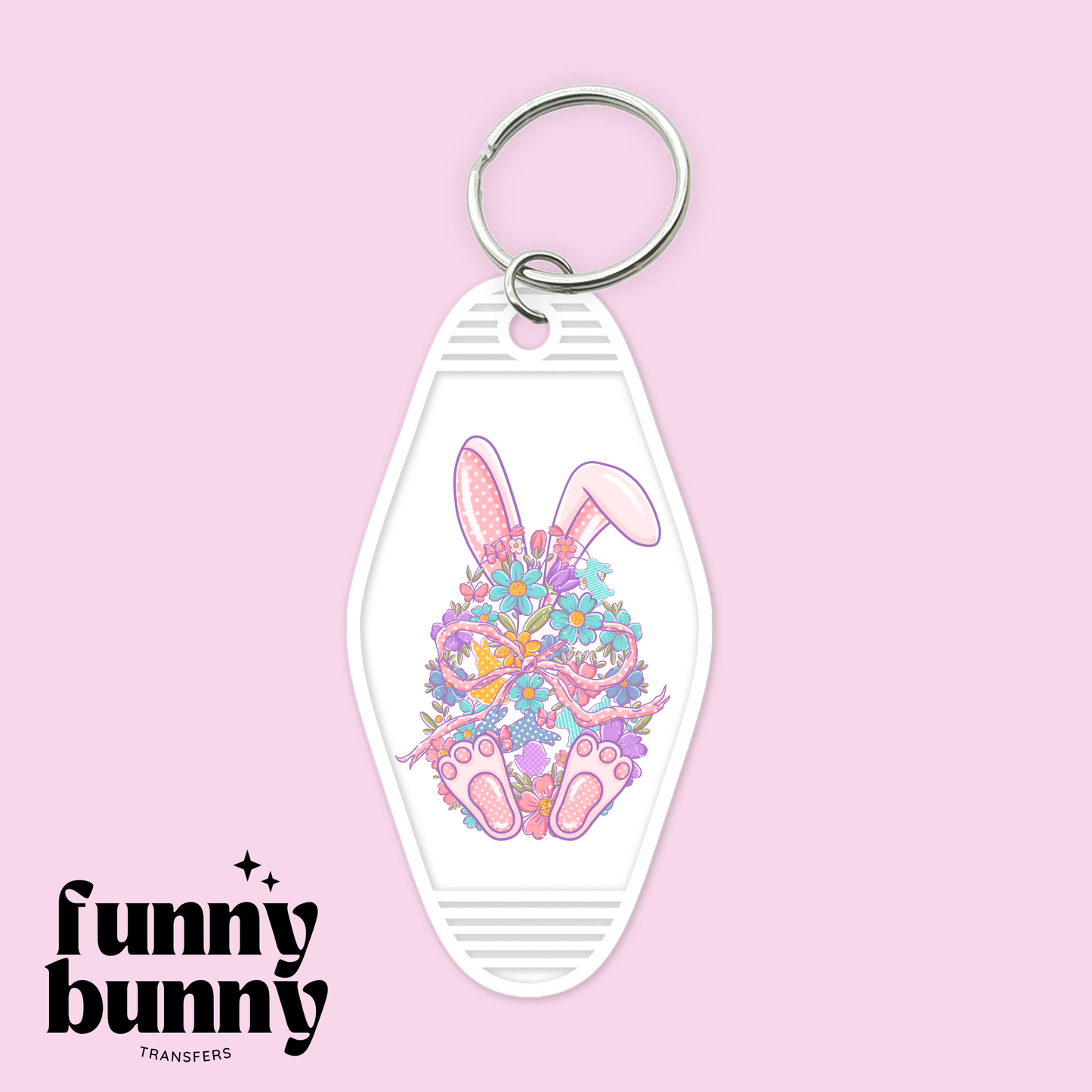 Floral Egg Bunny - Motel Keychain