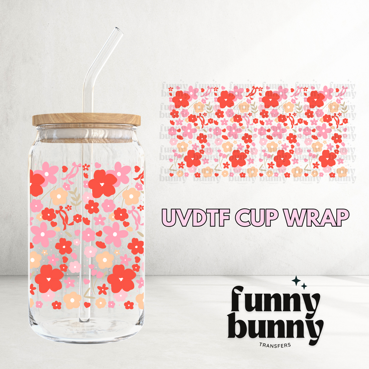 Flowers & Bows - 16oz UVDTF Cup Wrap
