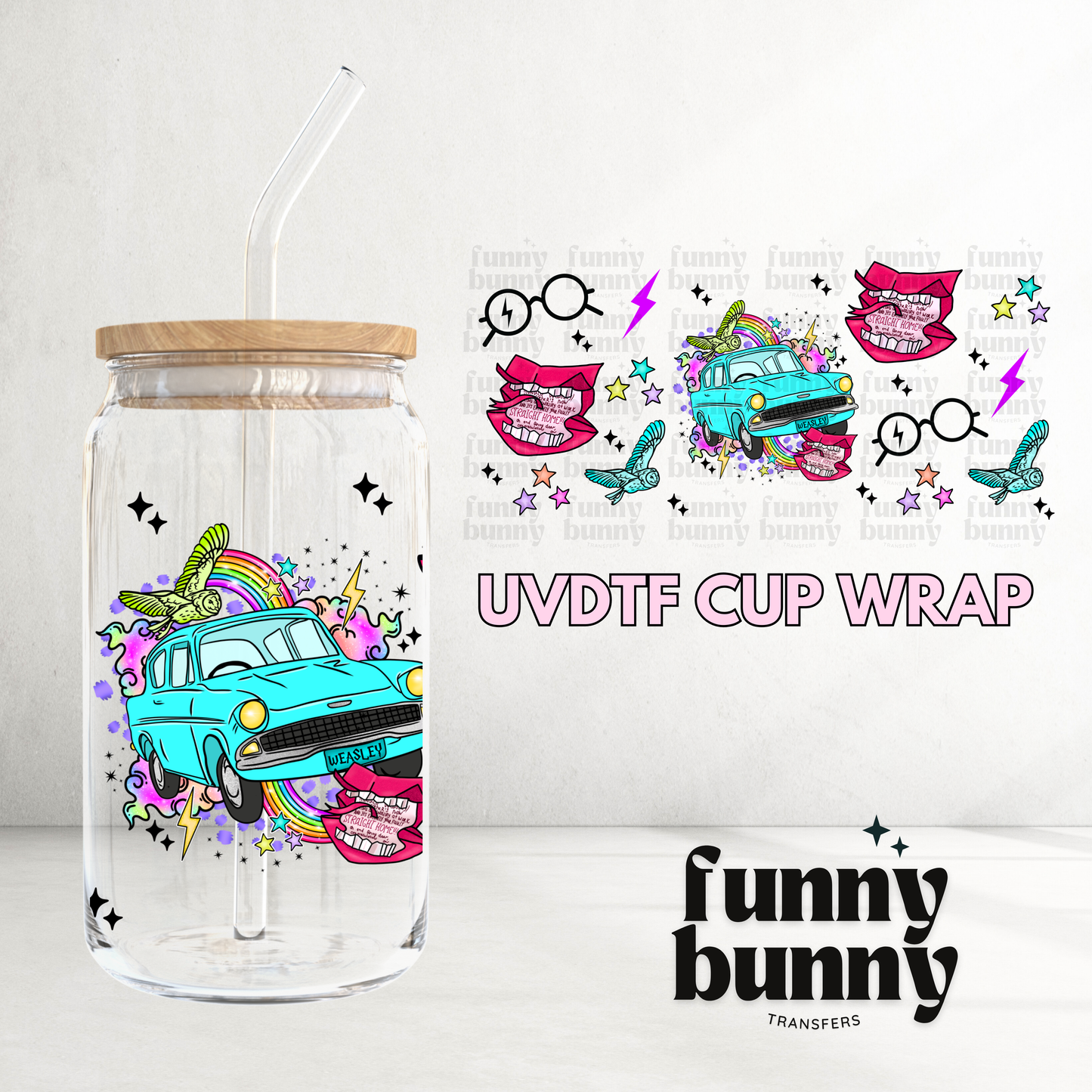 Flying Car - 16oz UVDTF Cup Wrap