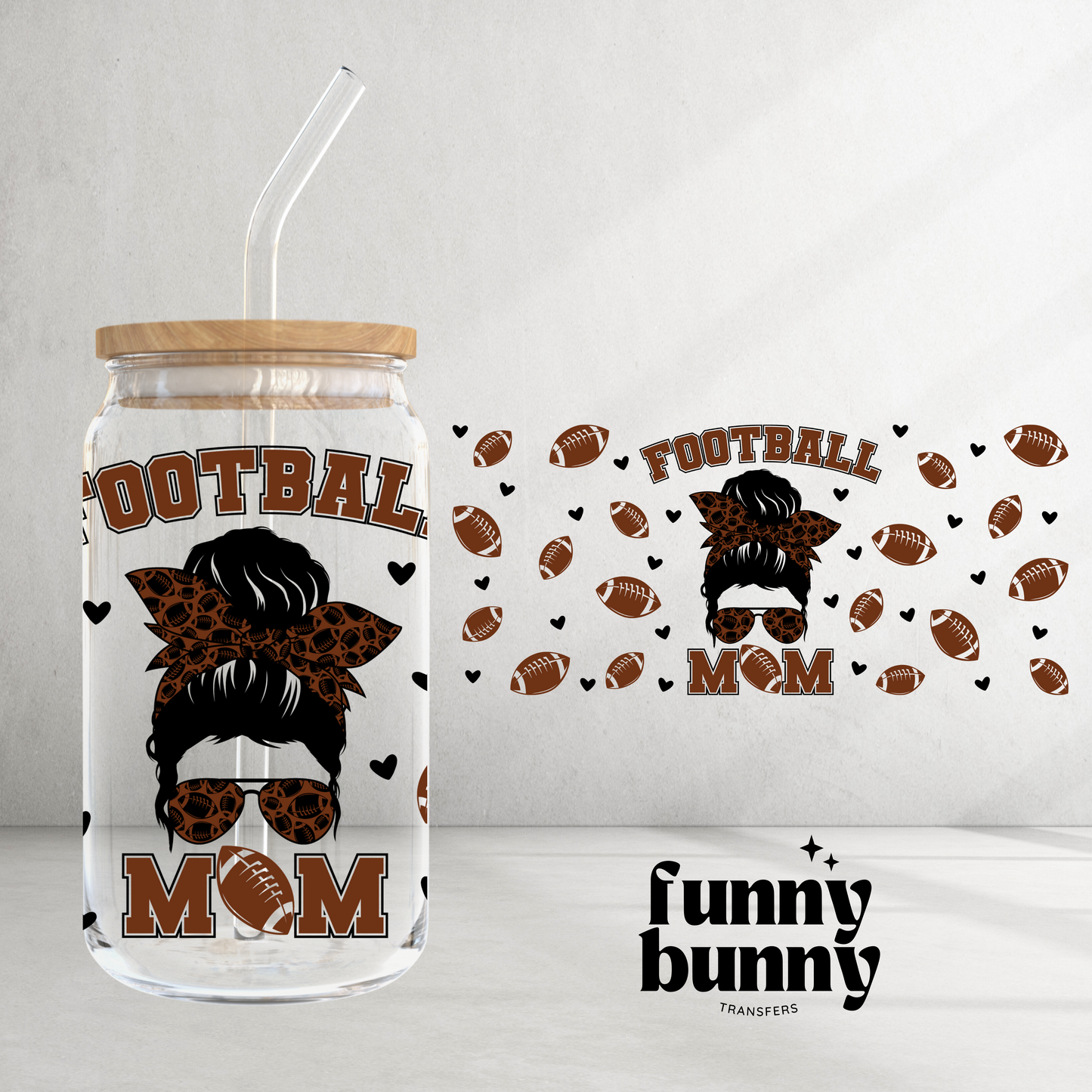 Football Mom - 16oz UVDTF Cup Wrap