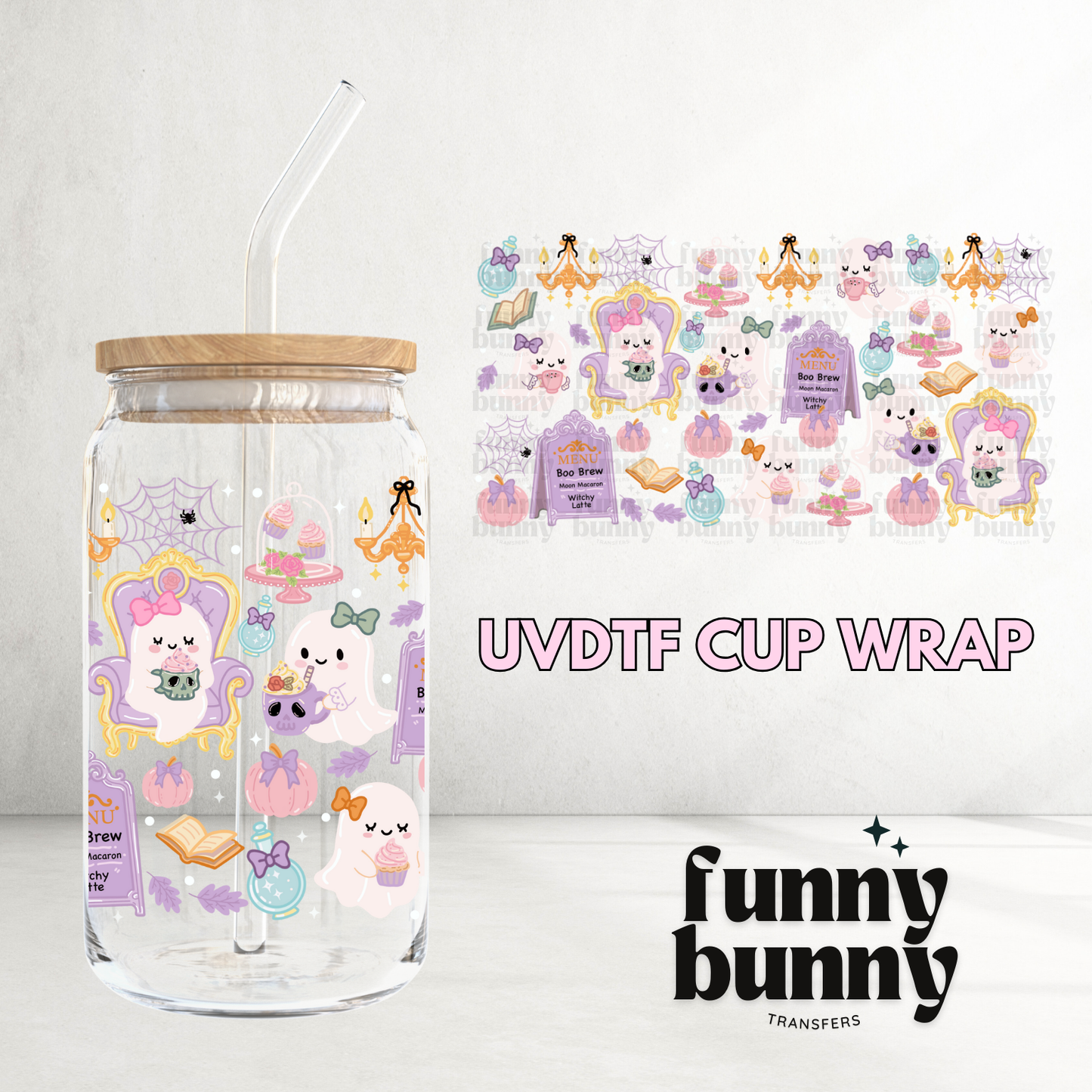 Ghost Cafe - 16oz UVDTF Cup Wrap