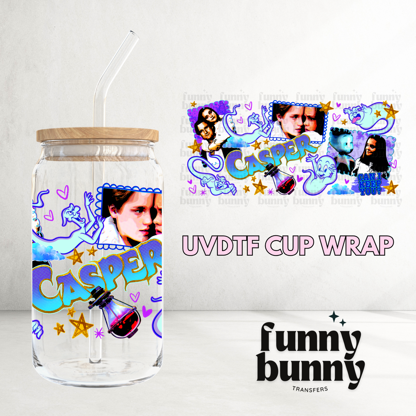 Ghost Friend 2.0 - 16oz UVDTF Cup Wrap