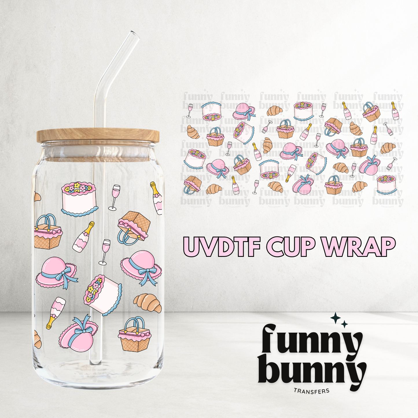 Girly Picnic - 16oz UVDTF Cup Wrap