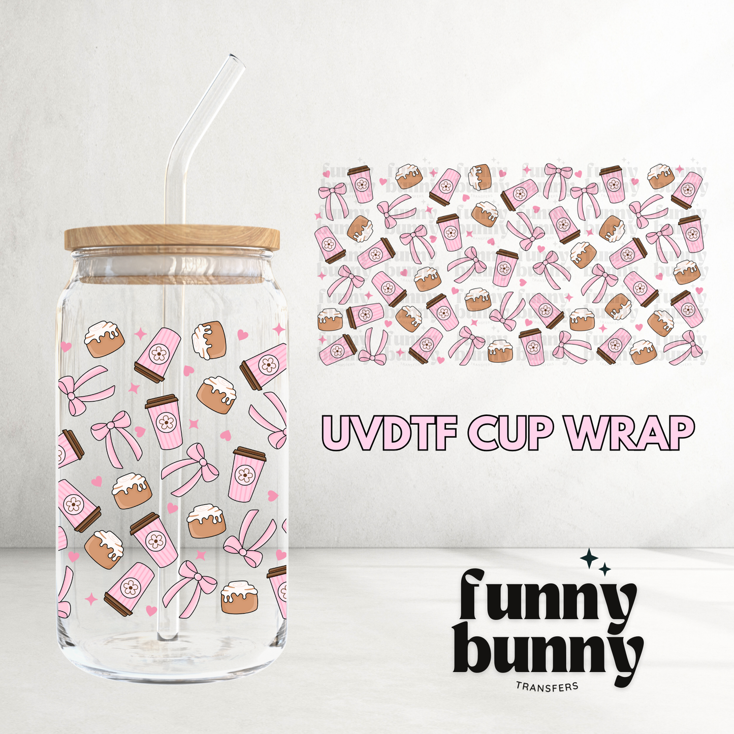 Girly Pink Treats - 16oz UVDTF Cup Wrap