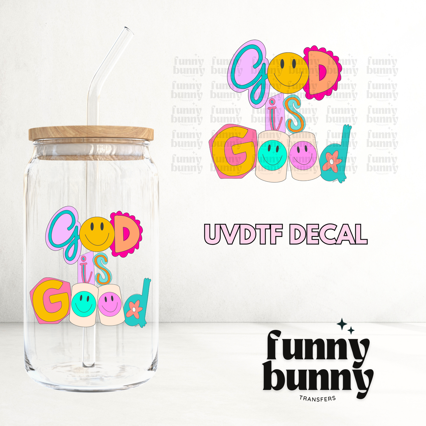 Retro God Is Good - UVDTF Decal