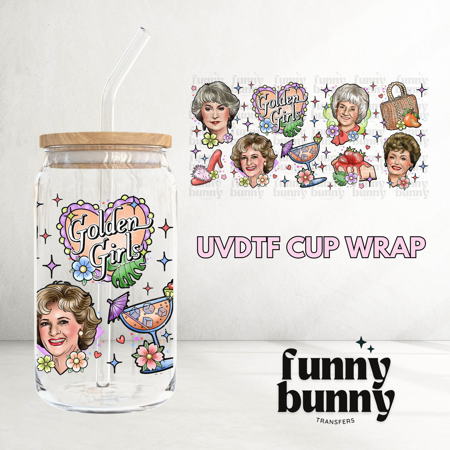 Golden Girlz - 16oz UVDTF Cup Wrap