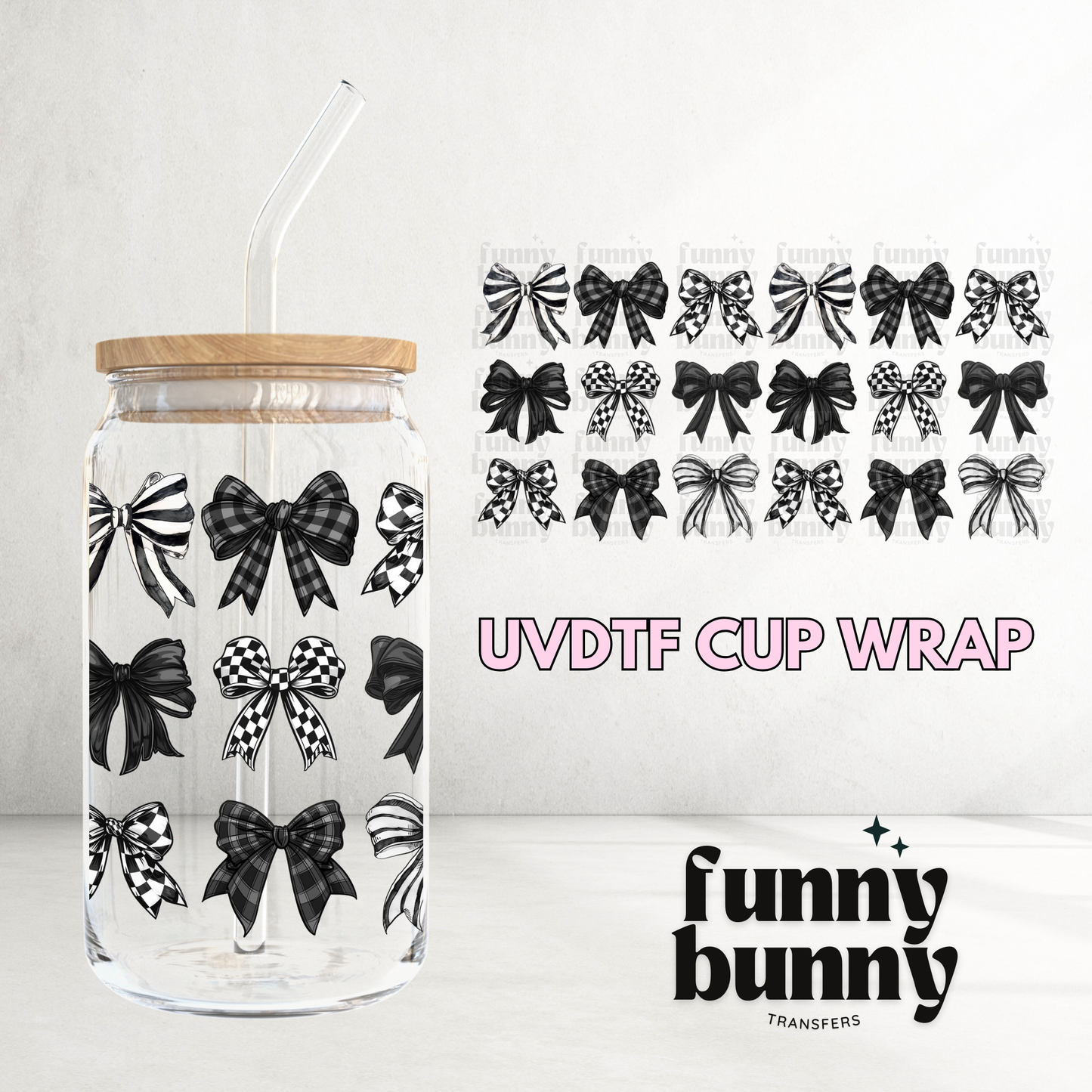Goth Bows - 16oz UVDTF Cup Wrap