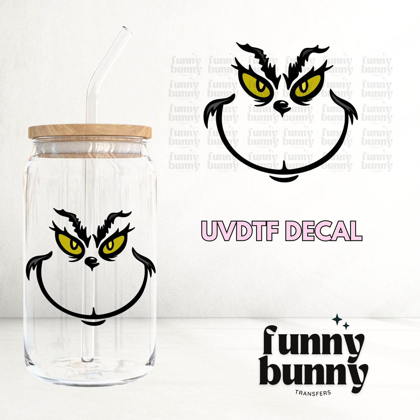Green Guy Smiley - UVDTF Decal