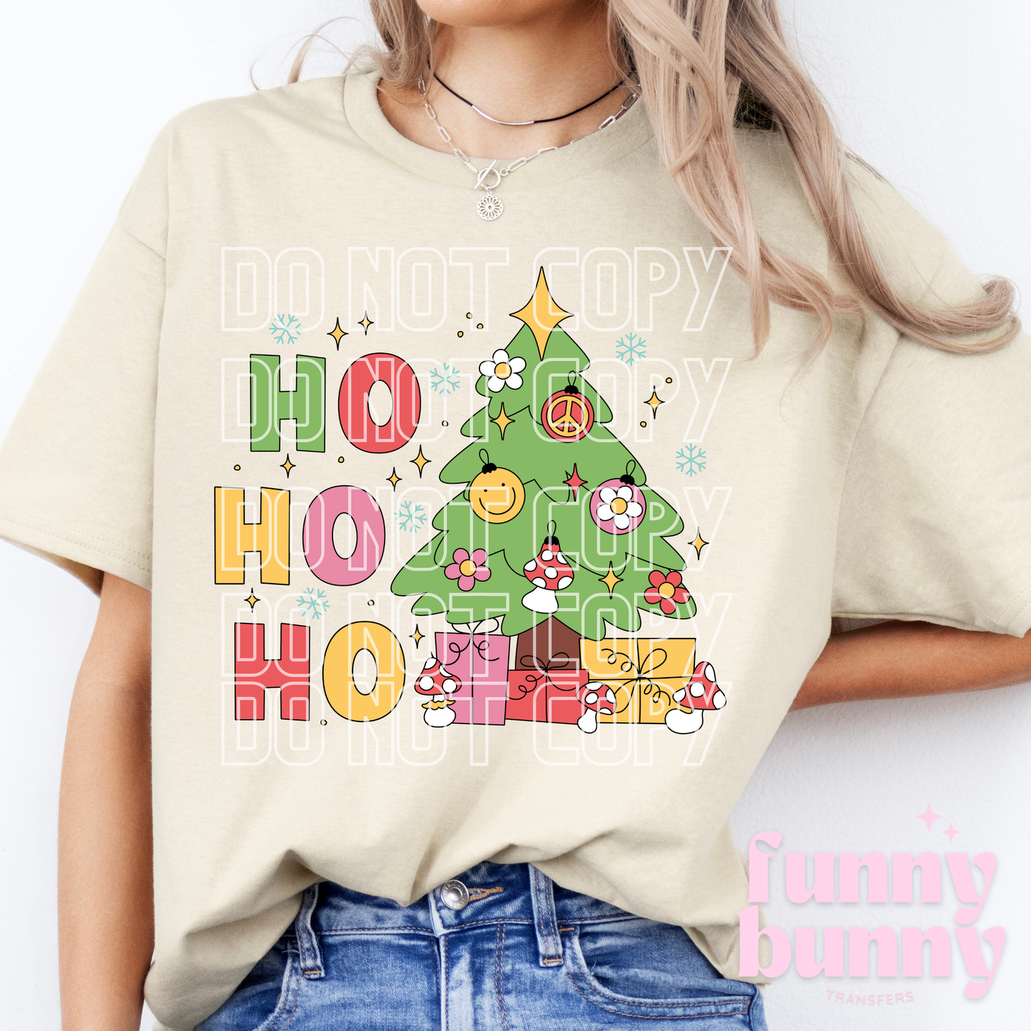 Groovy HO HO HO Tree - DTF Transfer