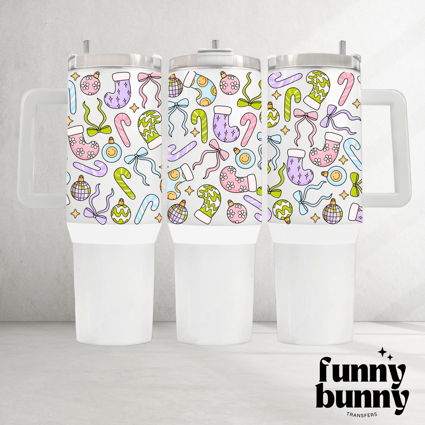 Groovy Merry & Bright - 40oz UVDTF Tumbler Wrap