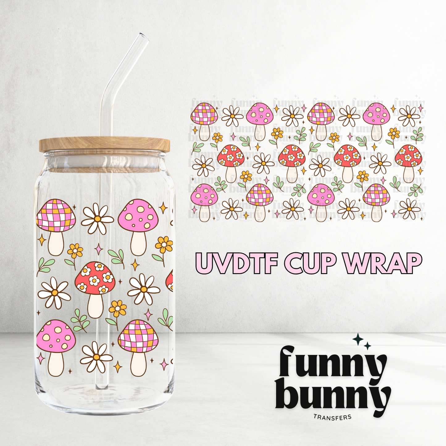 Groovy Mushie Cuties - 16oz UVDTF Cup Wrap