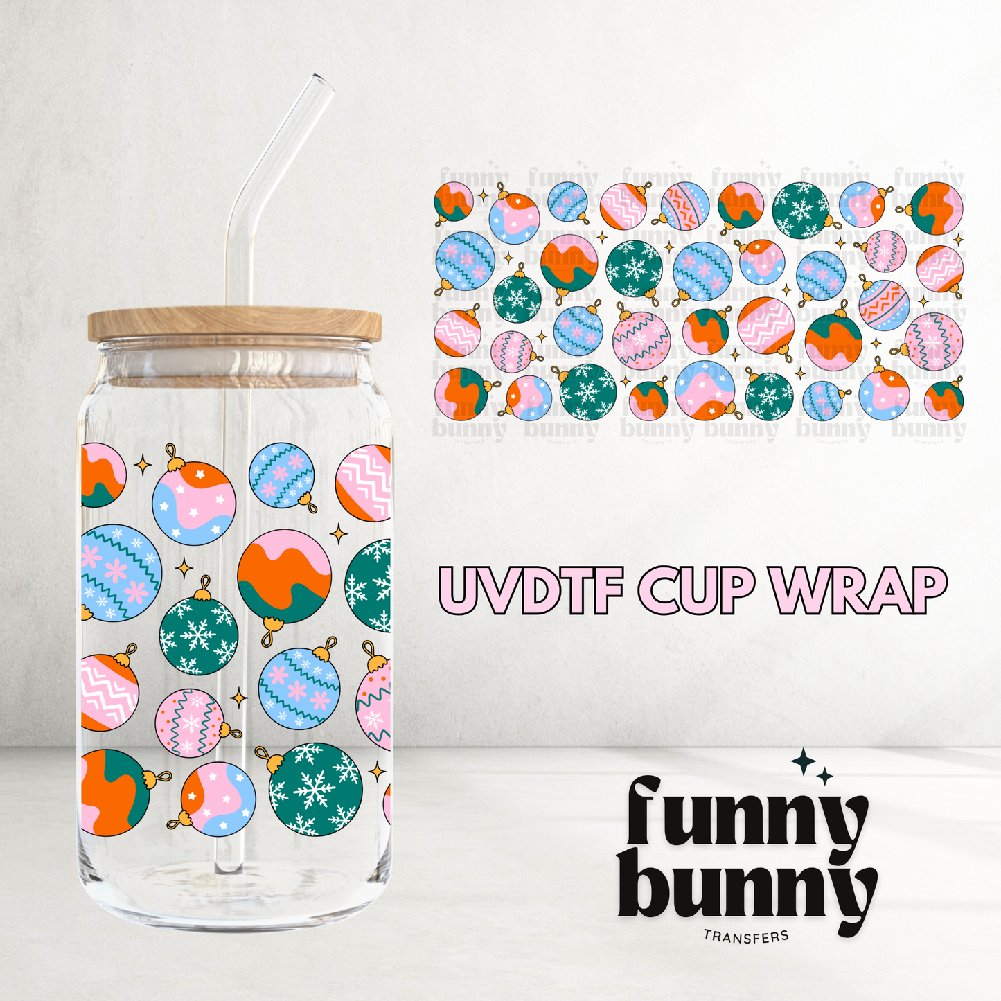Groovy Ornaments - 16oz UVDTF Cup Wrap