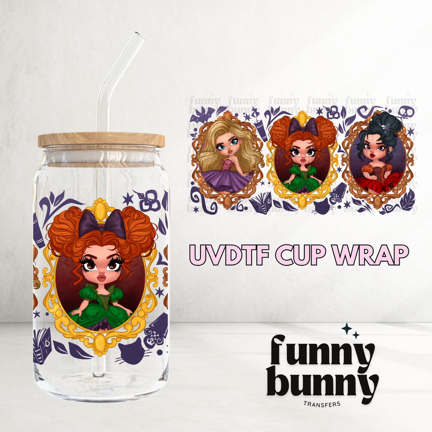 HP Spooky Sisters I - 16oz UVDTF Cup Wrap