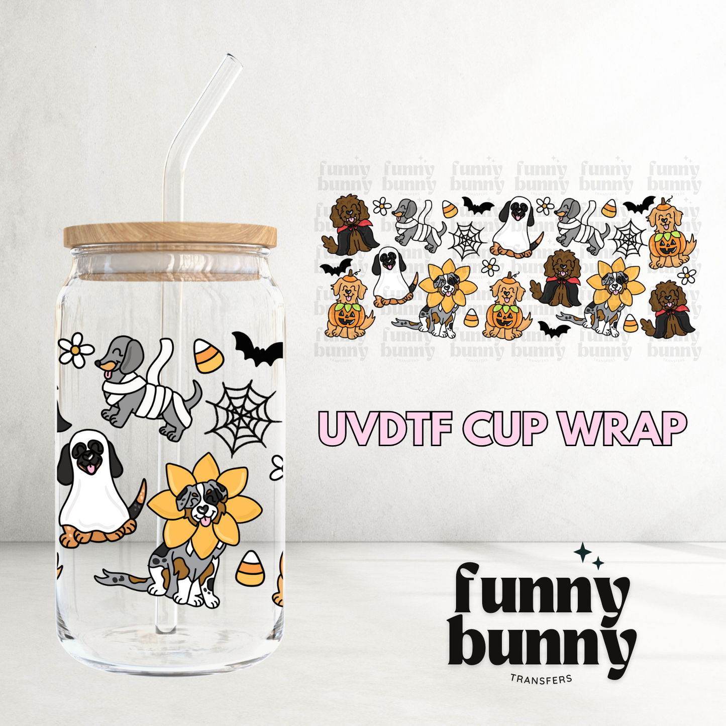 Hallow Dogs - 16oz UVDTF Cup Wrap