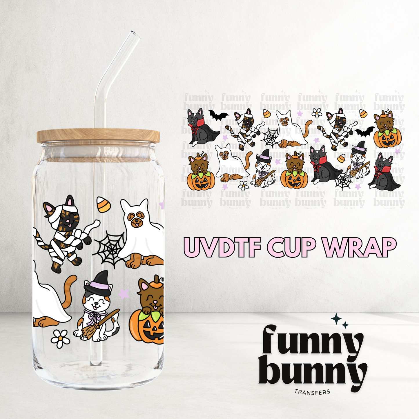 Hallow Kitties - 16oz UVDTF Cup Wrap