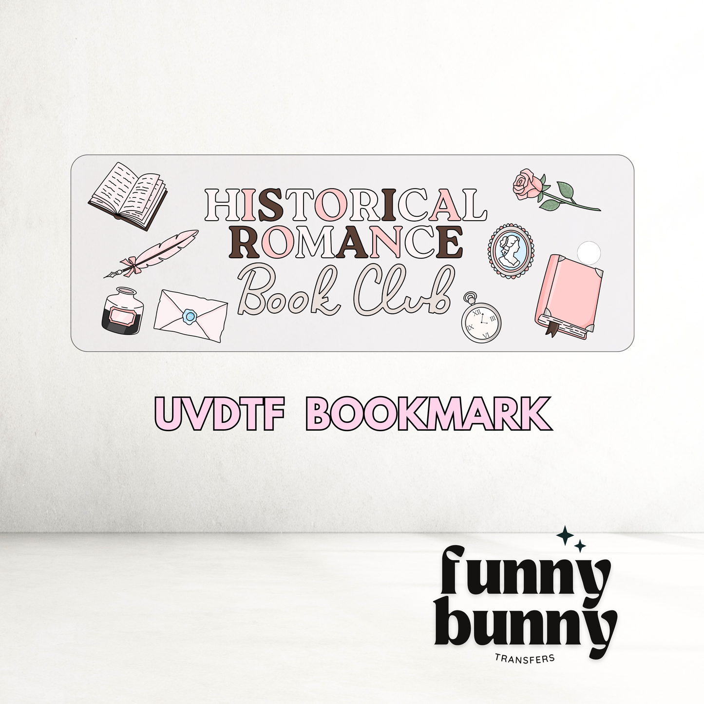 Historical Romance Book Club - UVDTF Bookmark Decal