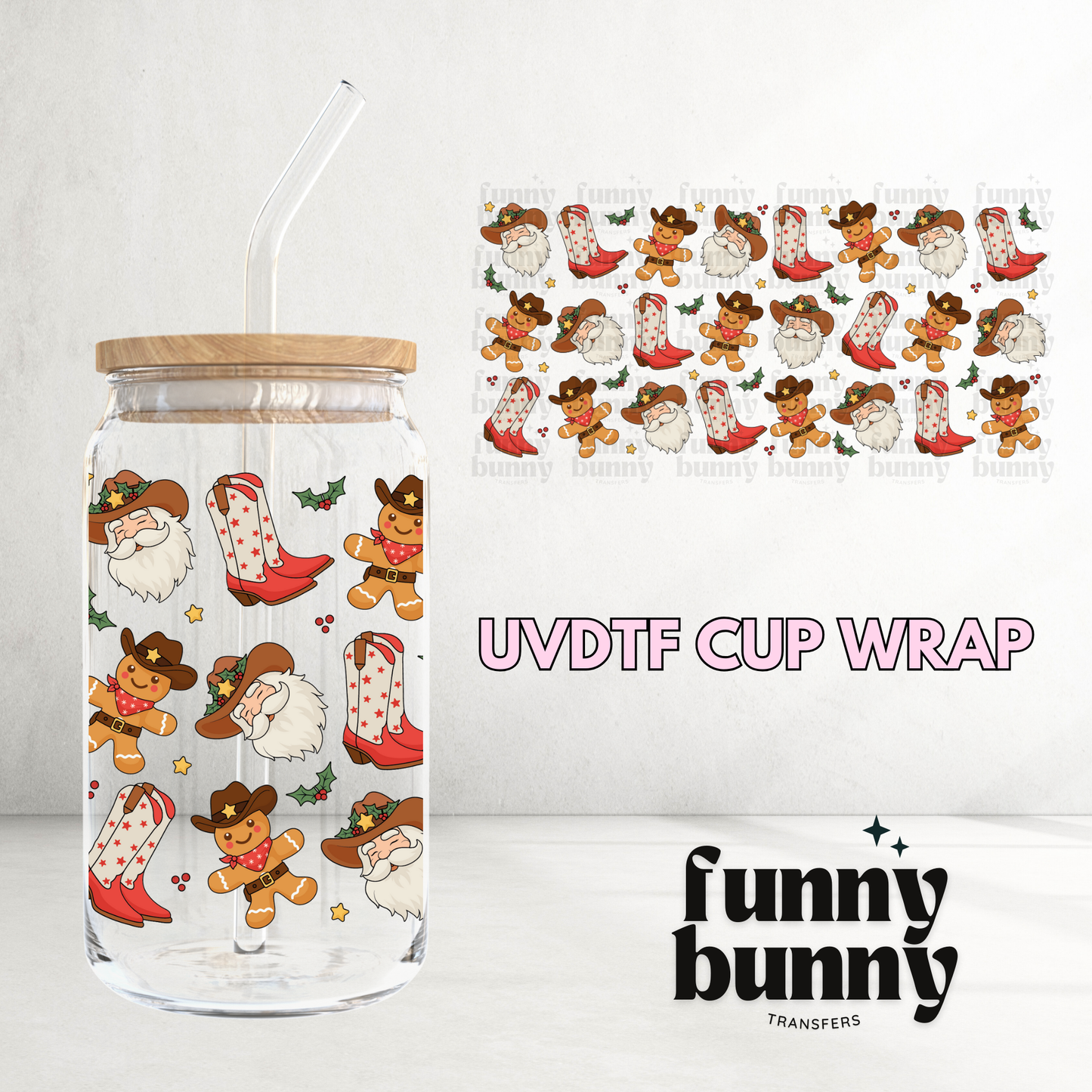 Ho Ho Howdy - 16oz UVDTF Cup Wrap