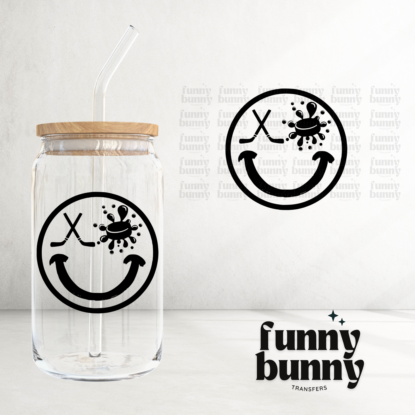 Hockey Smiley - UVDTF Decal