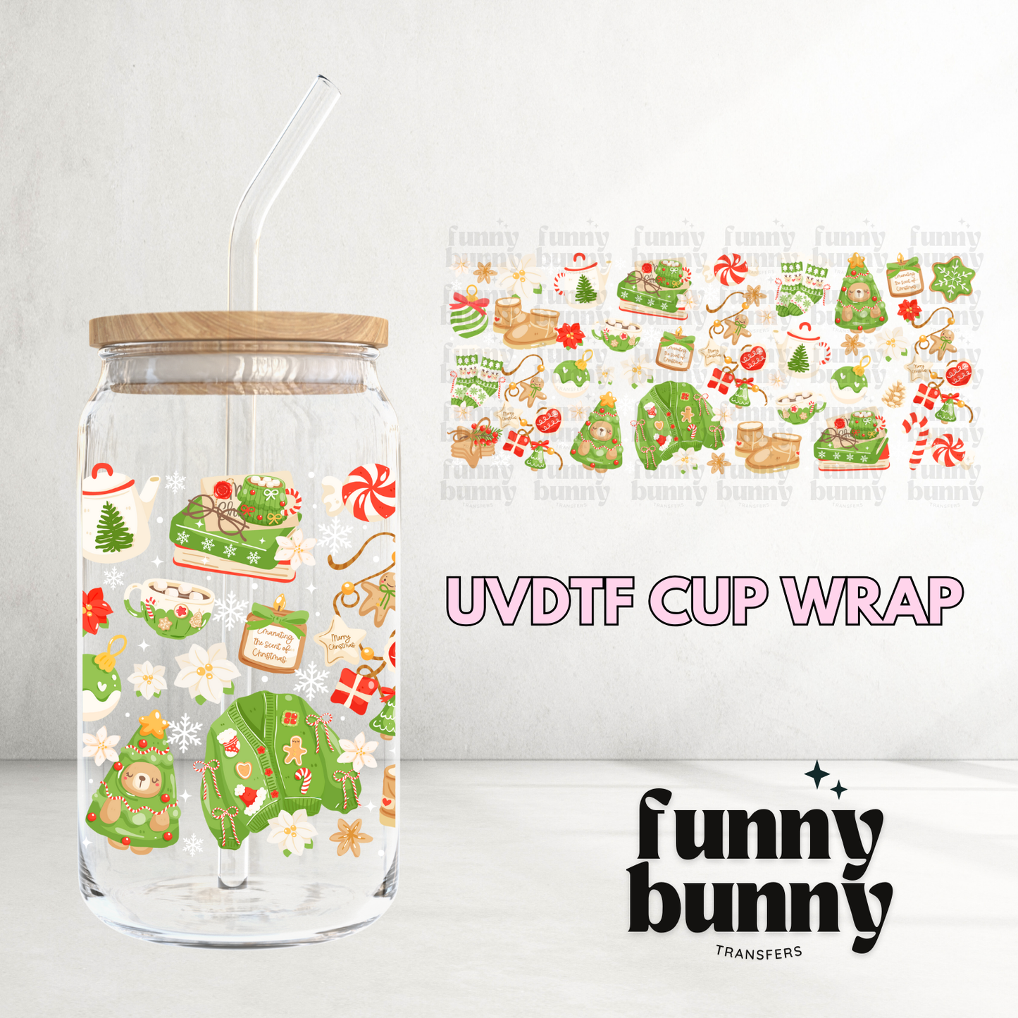 Holiday Sweater Weather II - 16oz UVDTF Cup Wrap