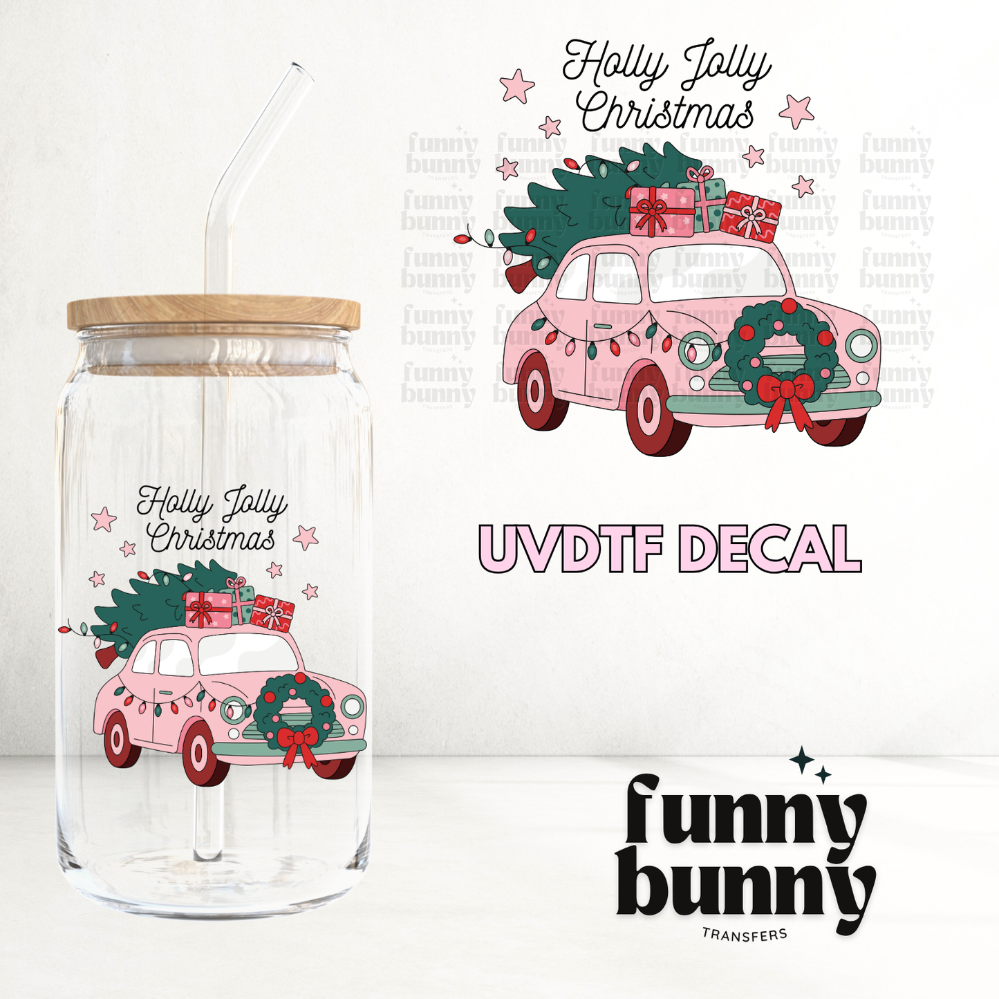 Holly Jolly Pinkmas - UVDTF Decal
