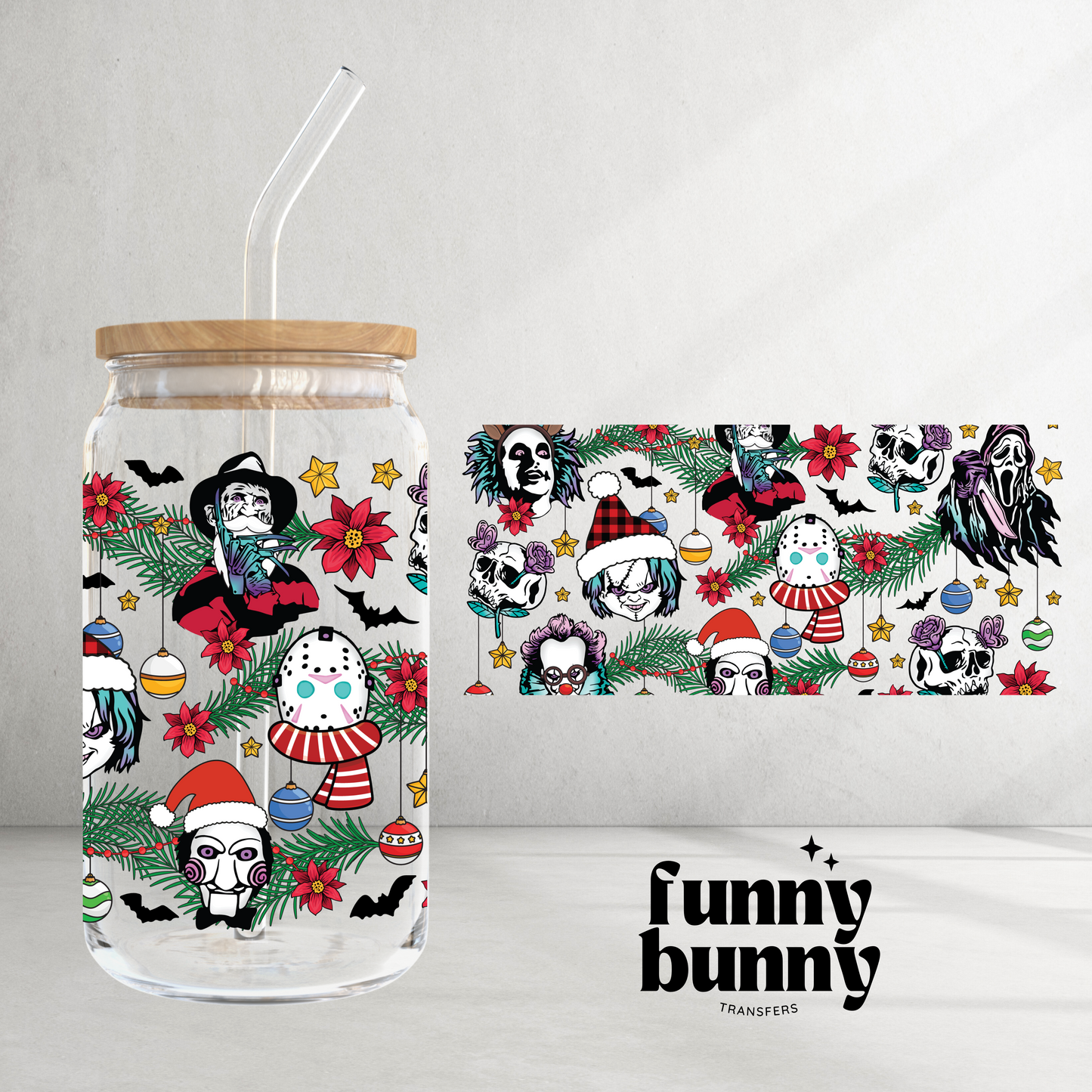 Horror Christmas - 16oz UVDTF Cup Wrap