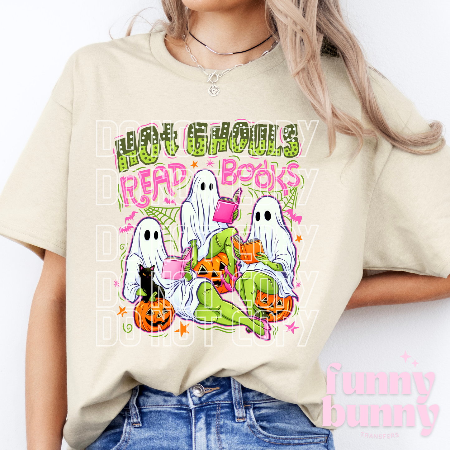 Hot Ghouls Read Books Neon - DTF Transfer