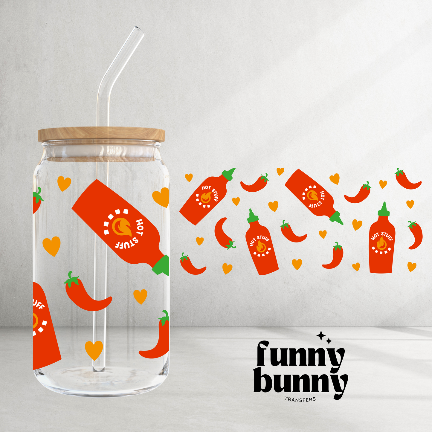 Hot Stuff Sauce - 16oz UVDTF Cup Wrap