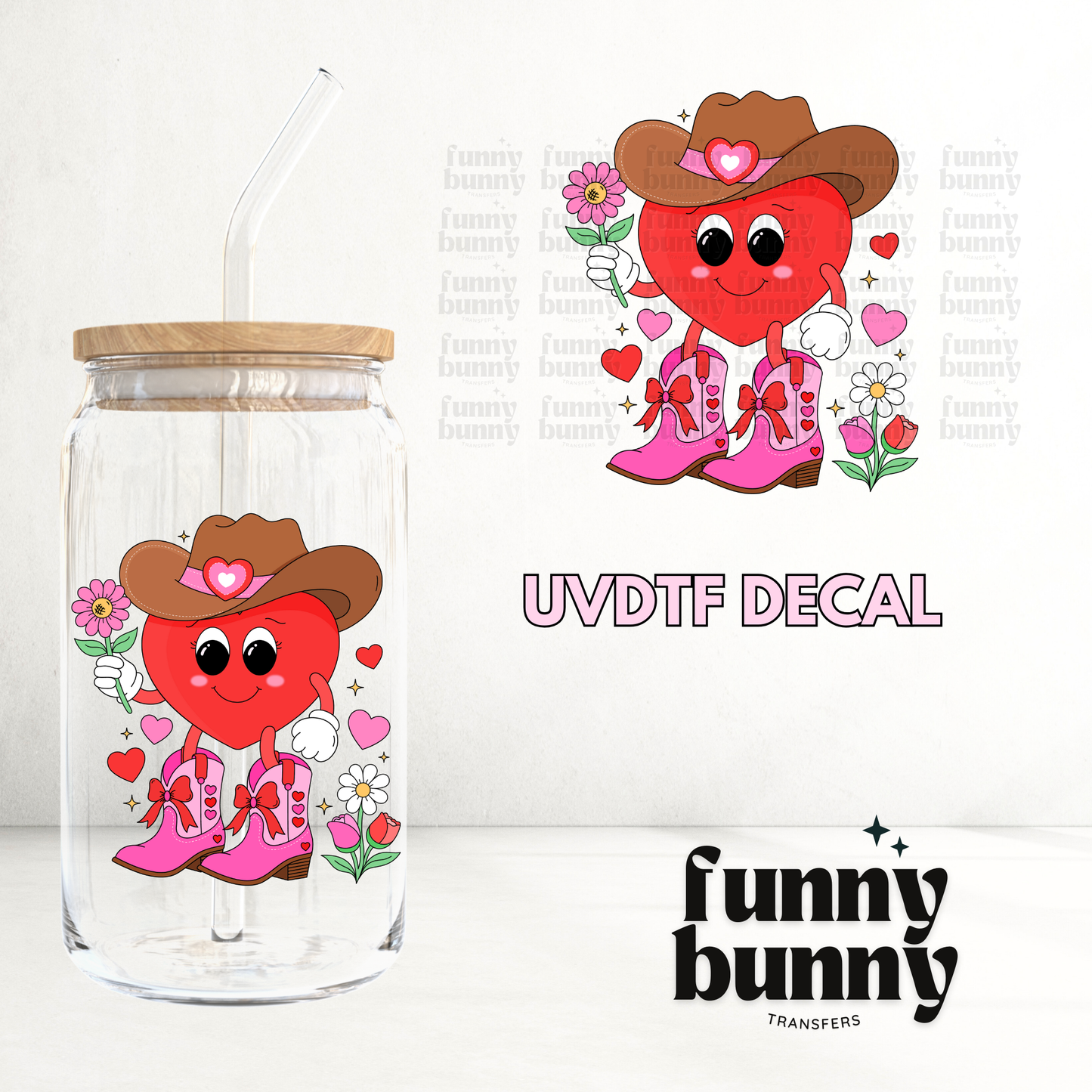 Howdy Heart Cutie - UVDTF Decal
