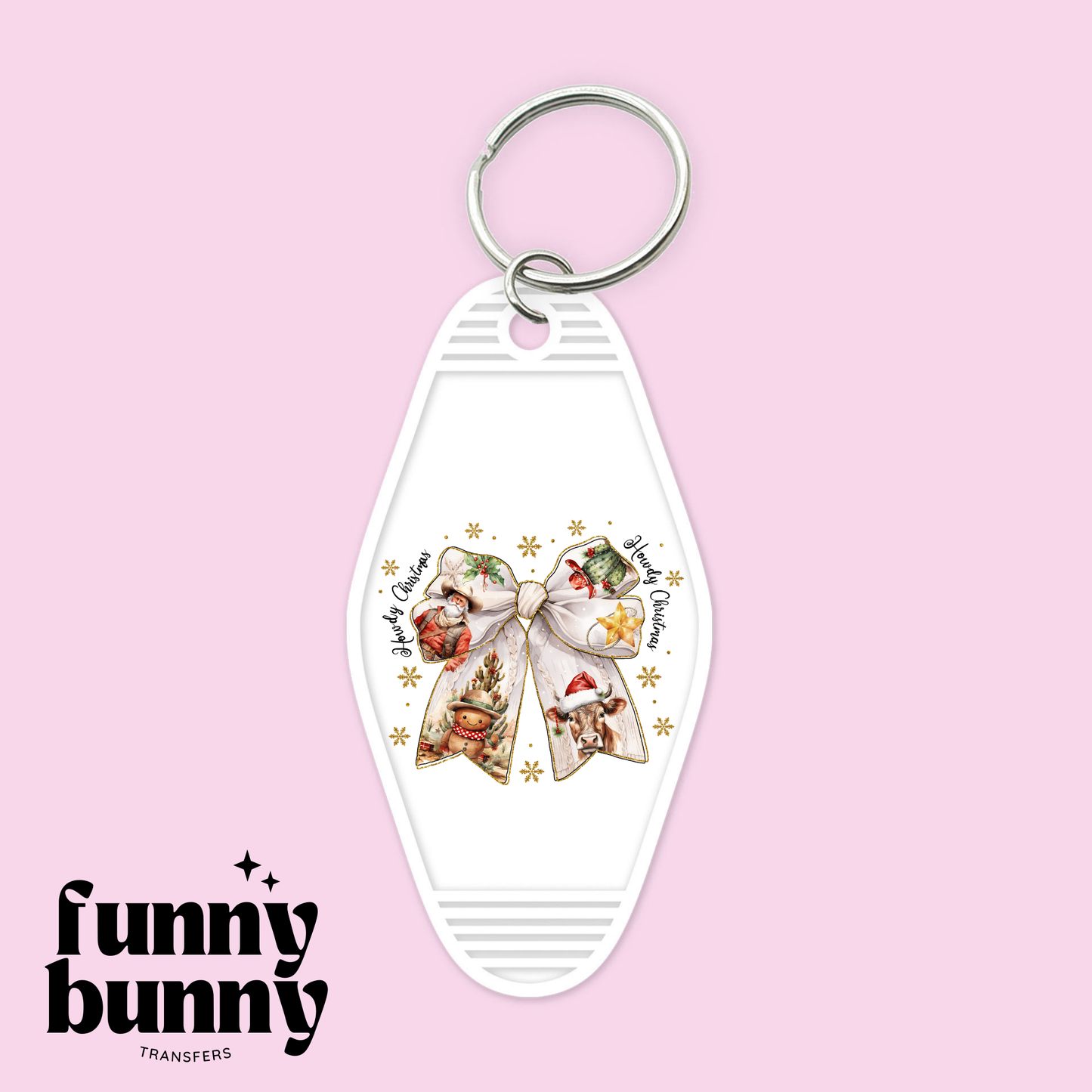 Howdy Xmas Bow - Motel Keychain