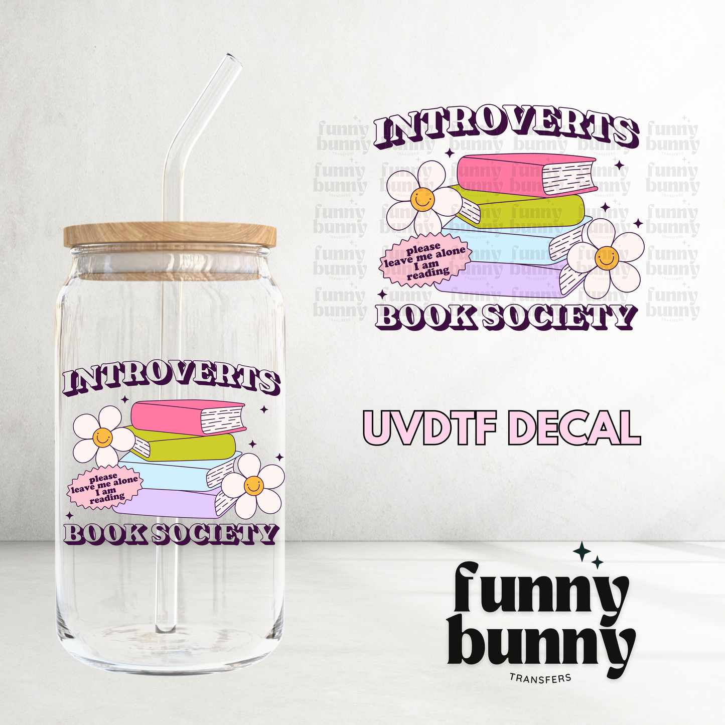 Introverts Book Society - UVDTF Decal